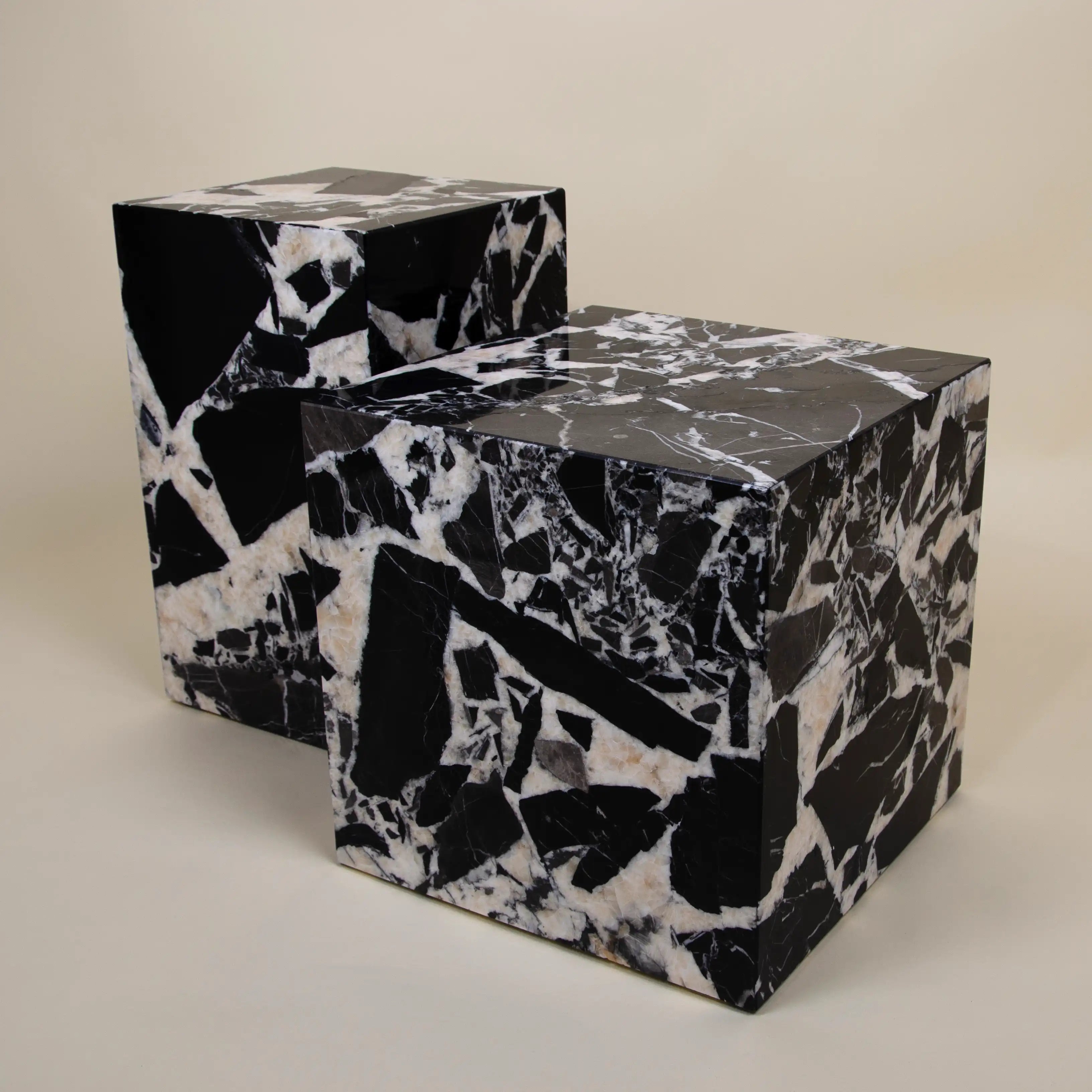 metropolis - grand antique marble side table plinth