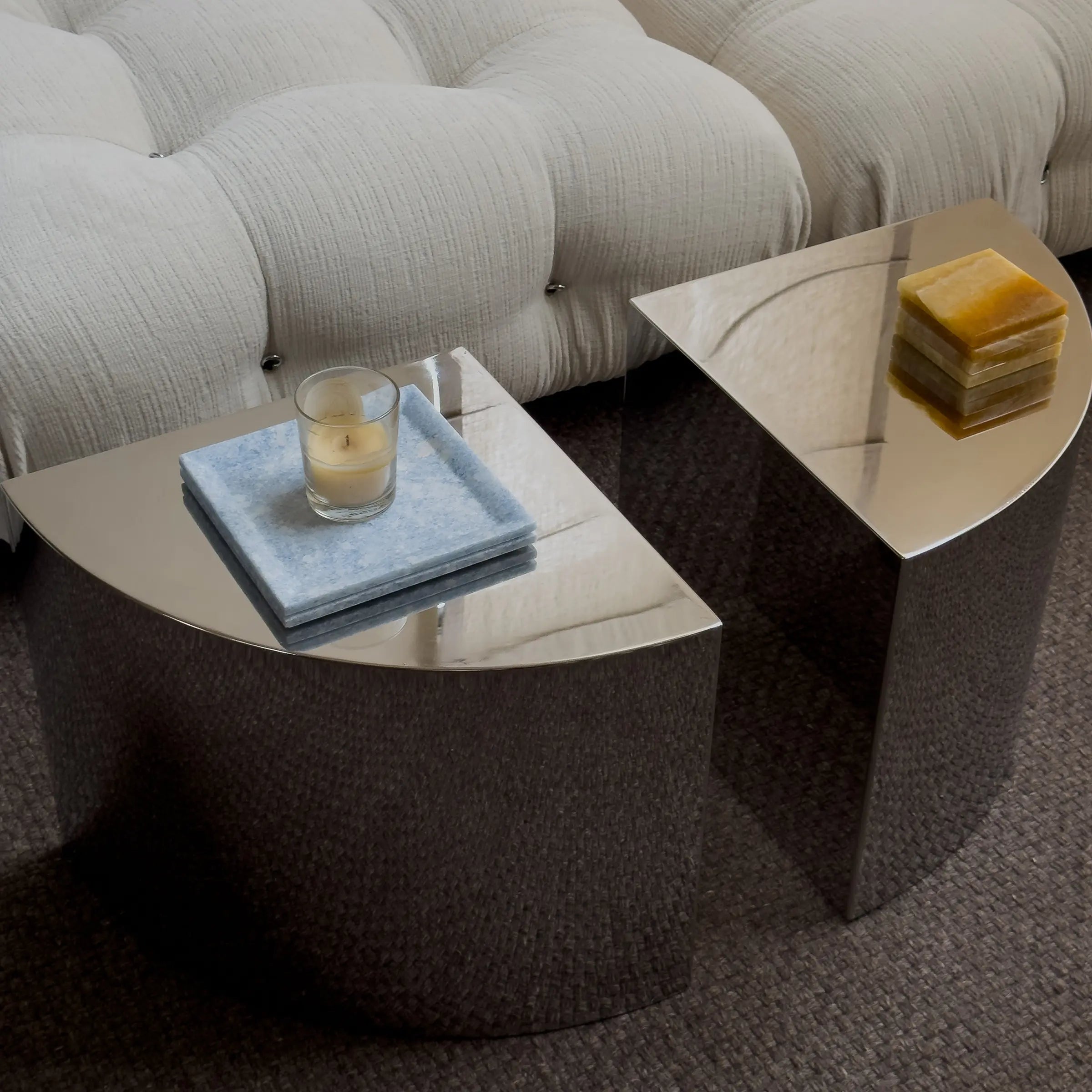 illusio - stainless steel side table
