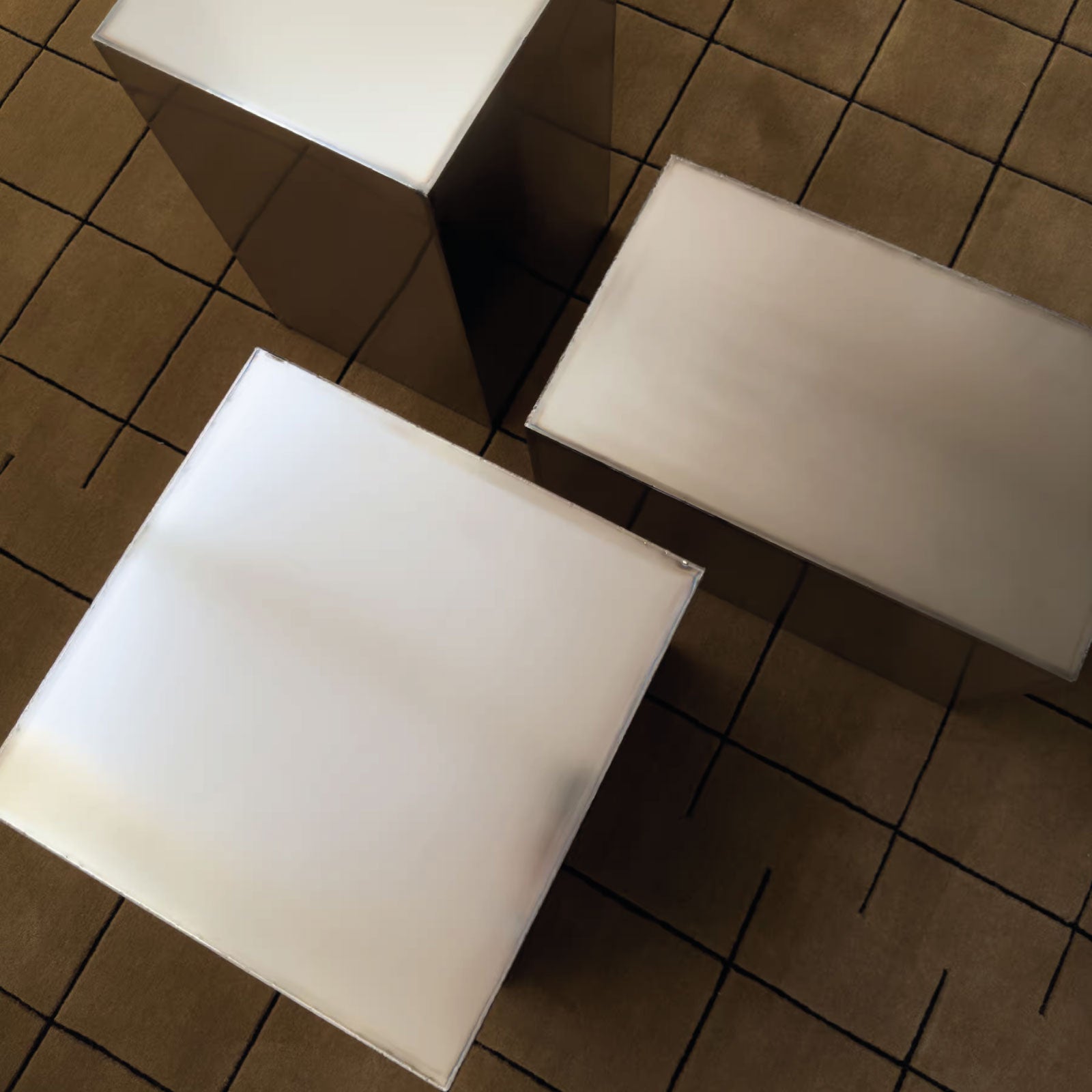 metropolis - stainless steel side table cube