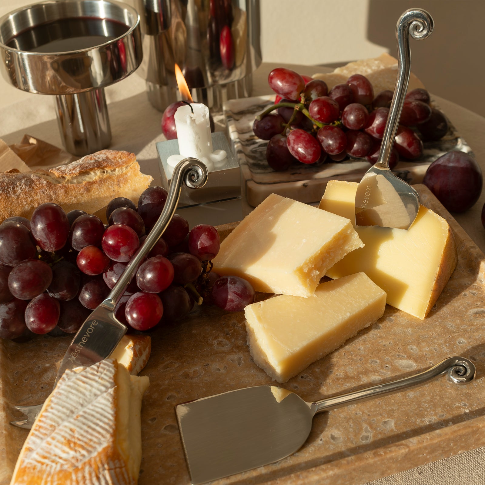 cyclus cutlery cheese knife set - stainless steel