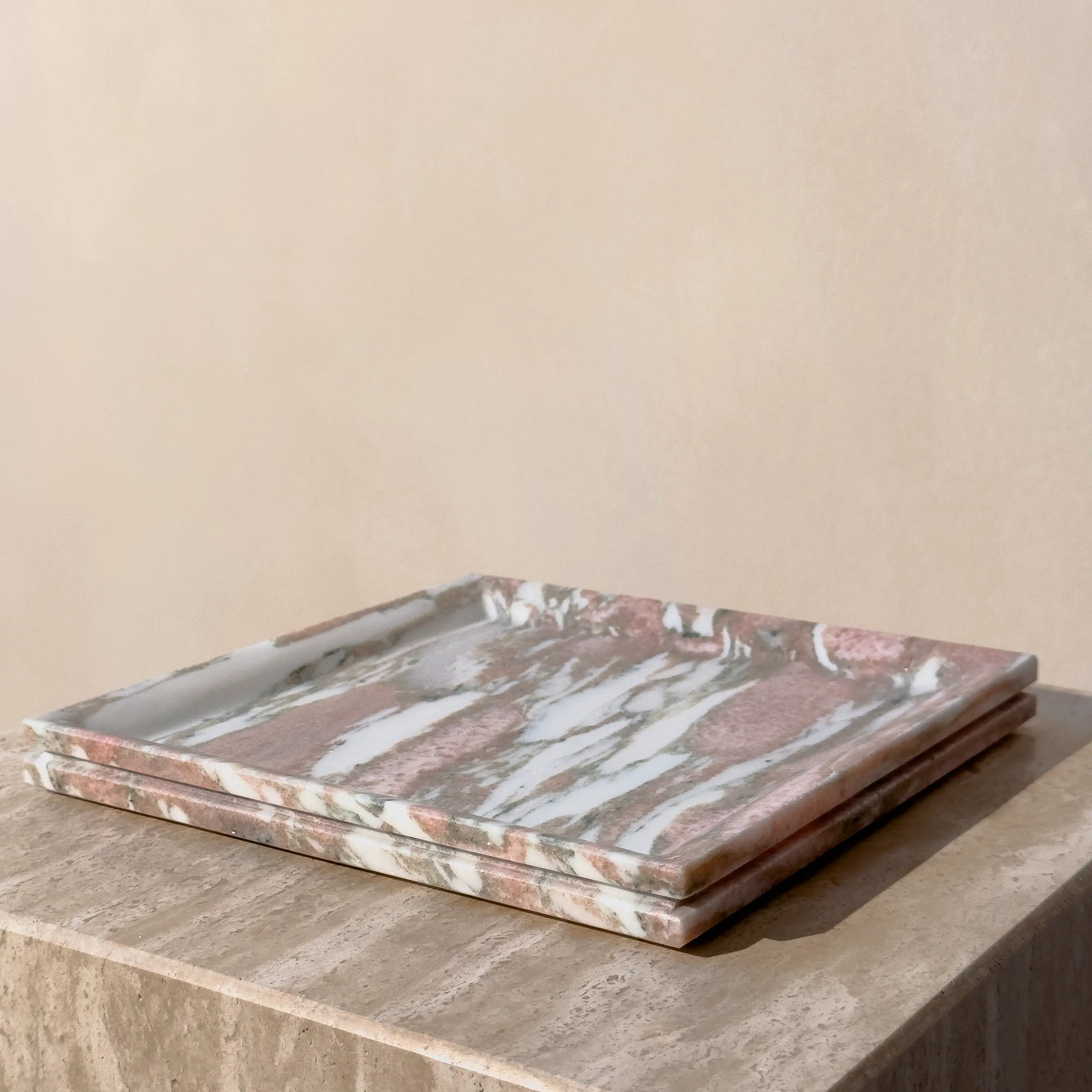 gloria tray - norwegian rose marble