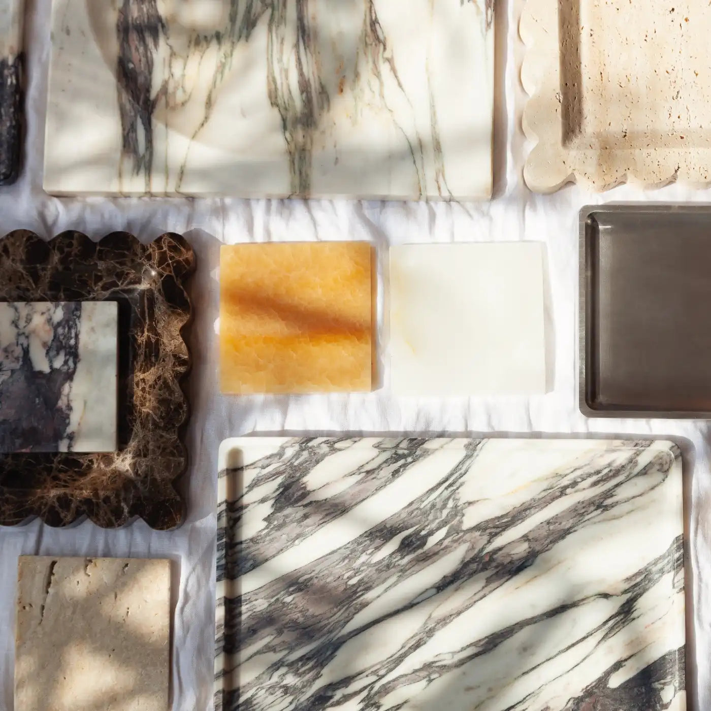 initium tray large - viola calacatta marble