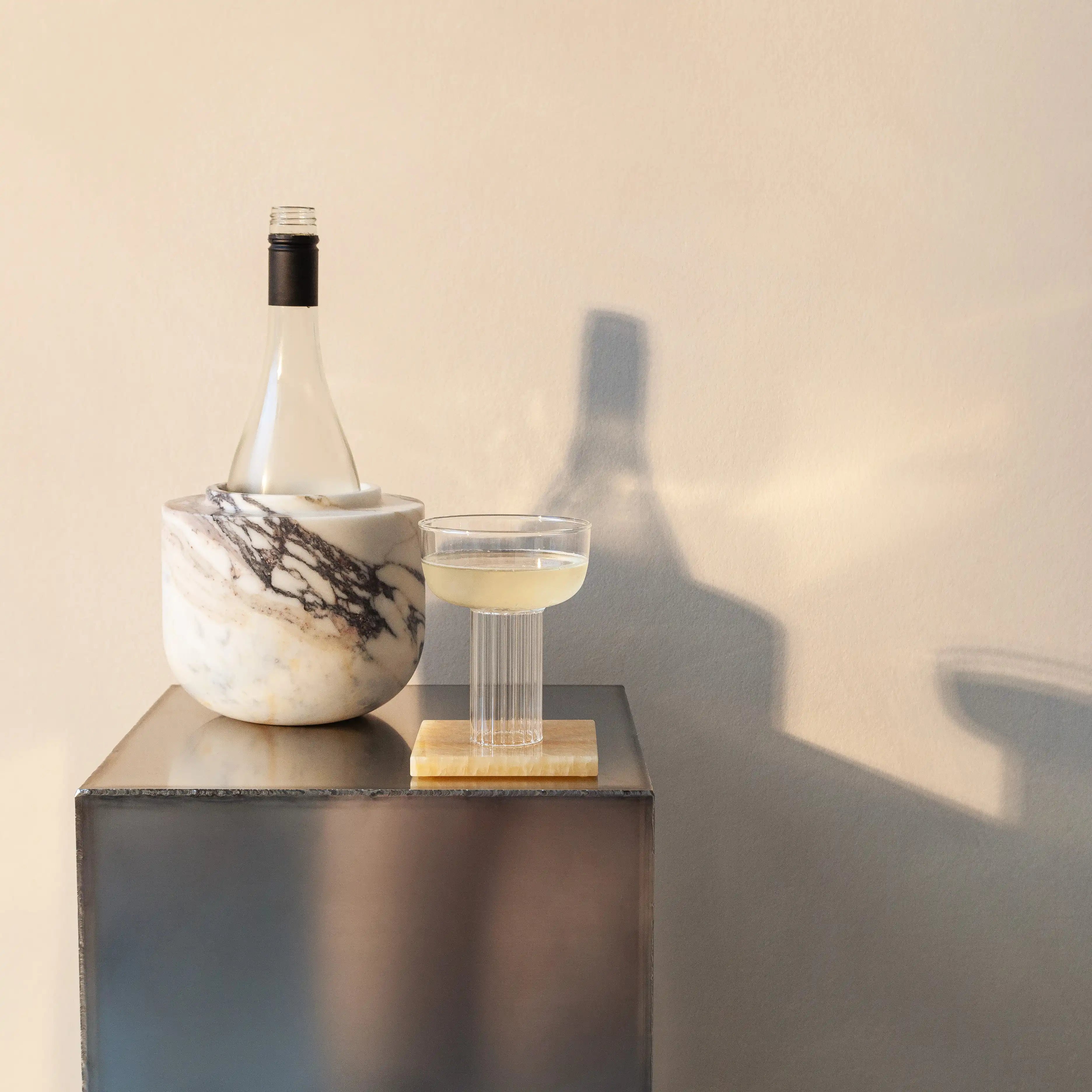 metropolis - stainless steel side table cube