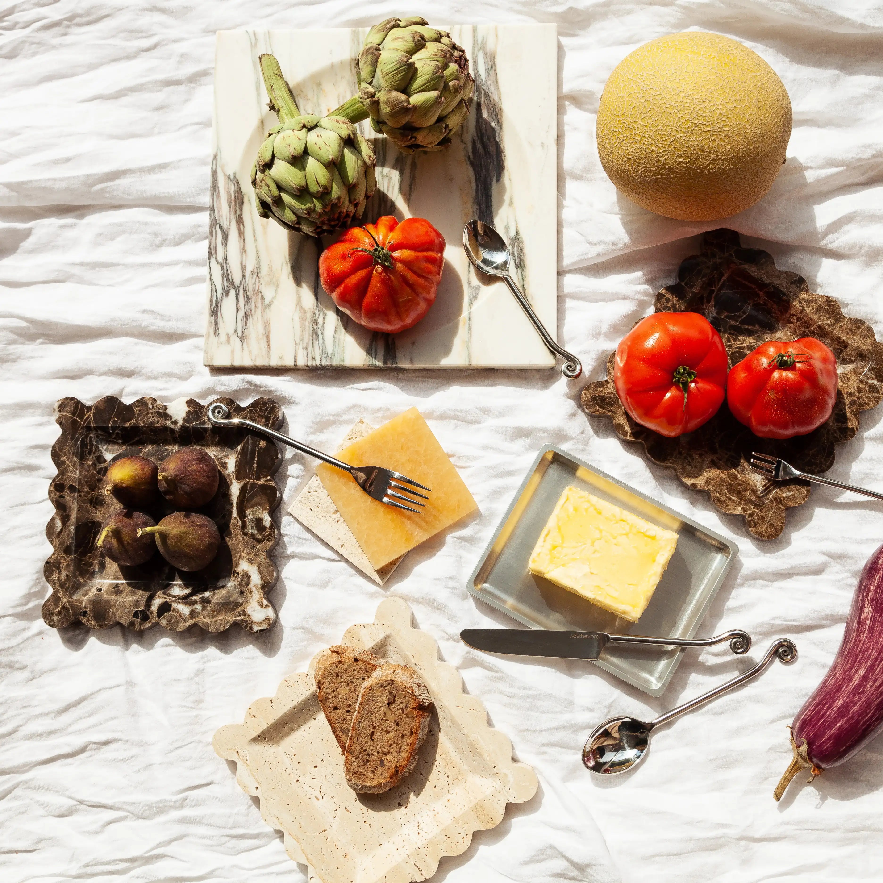 fluctus tablett - brauner marmor