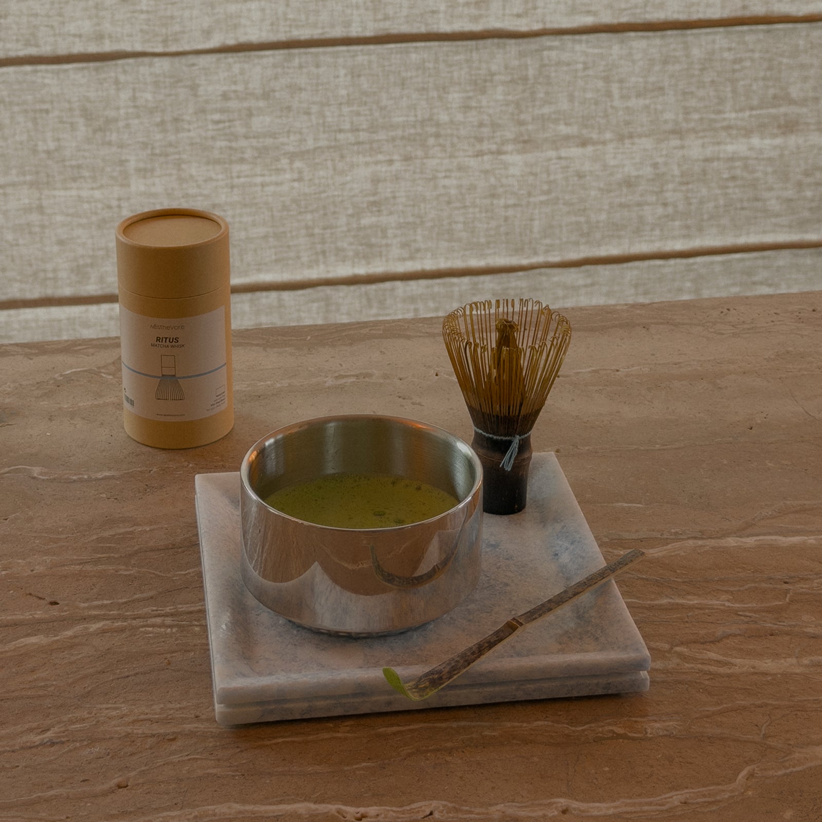 ritus matcha ritual set – whisk & spoon – blue