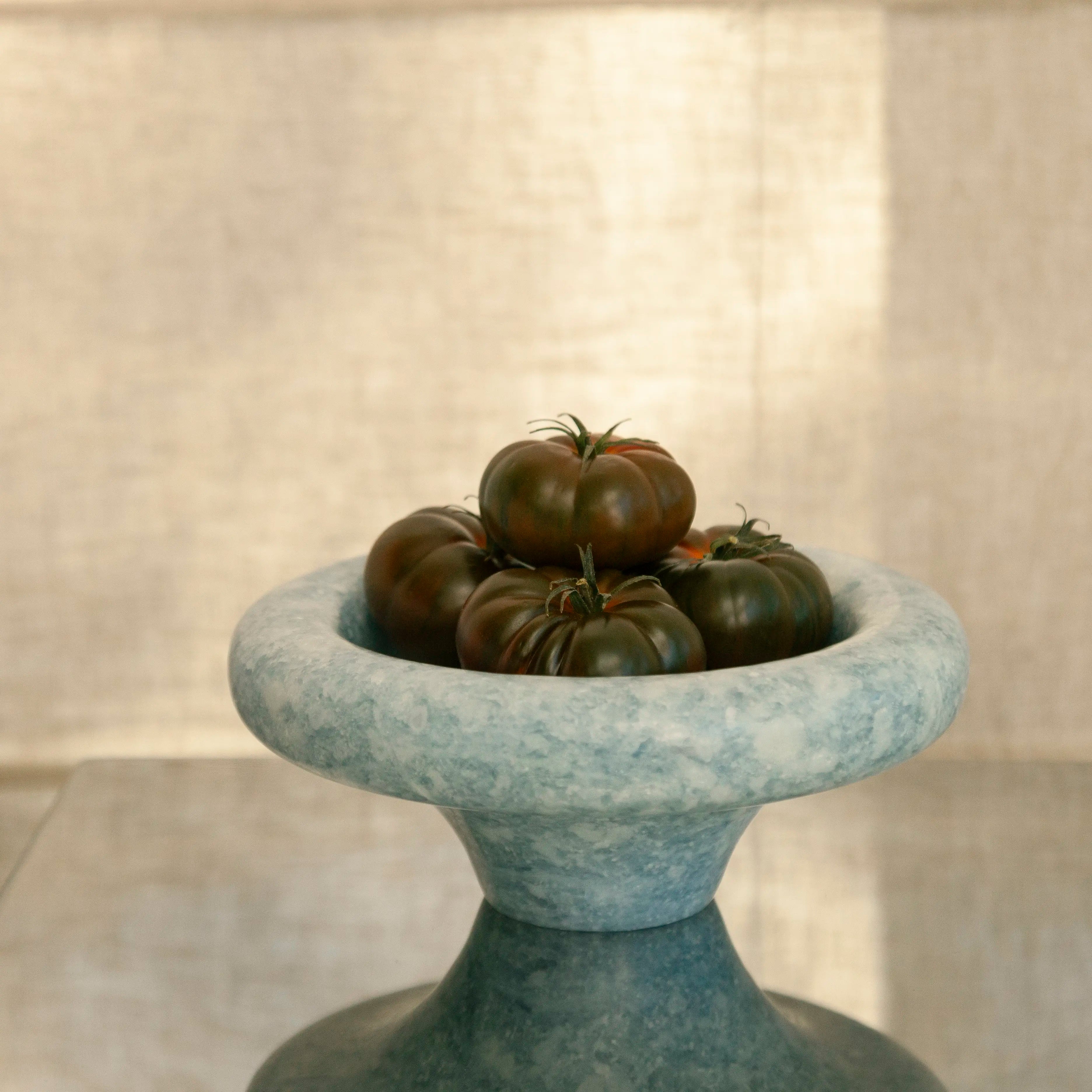 fontana bowl vase - blue crystal marble