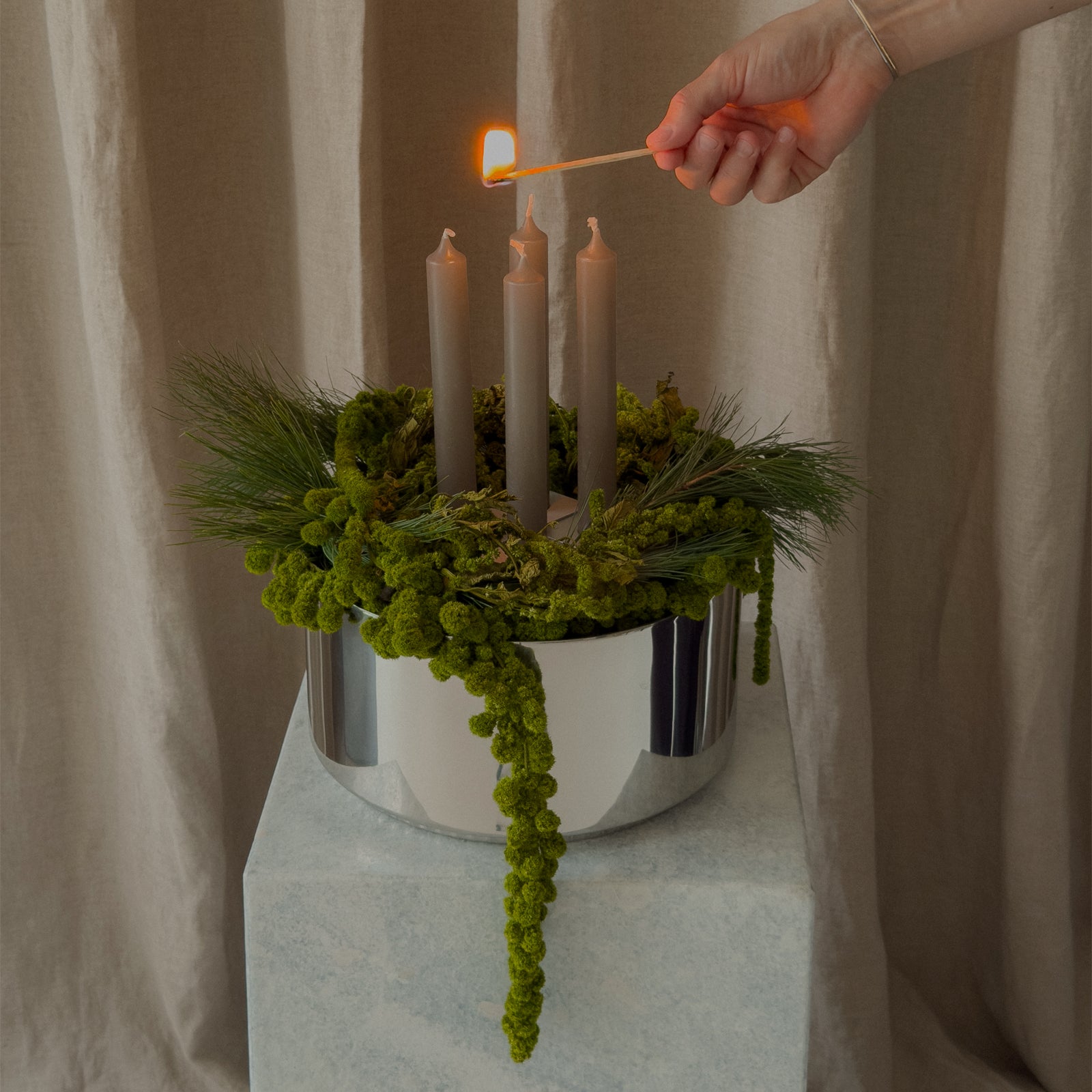 aedes incense and candle holder - aluminium