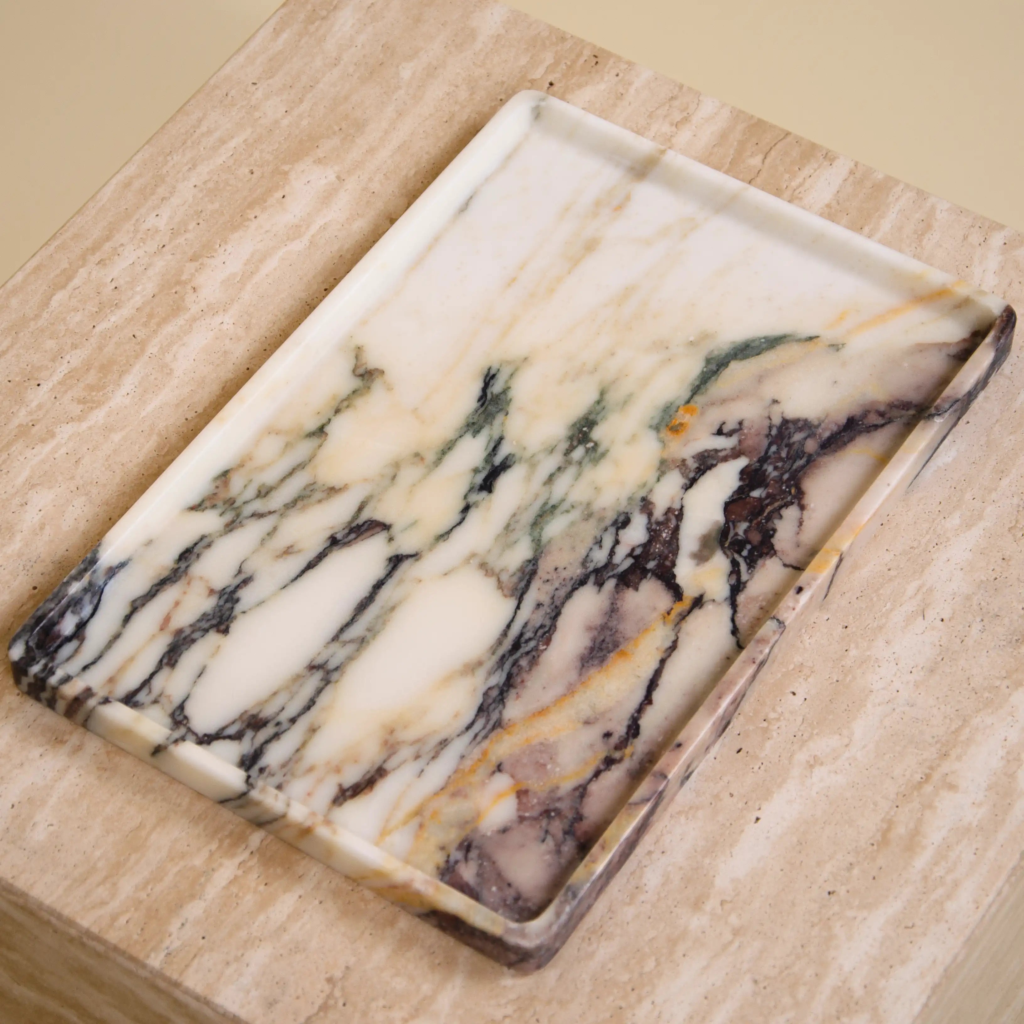 initium tray large - viola calacatta marble