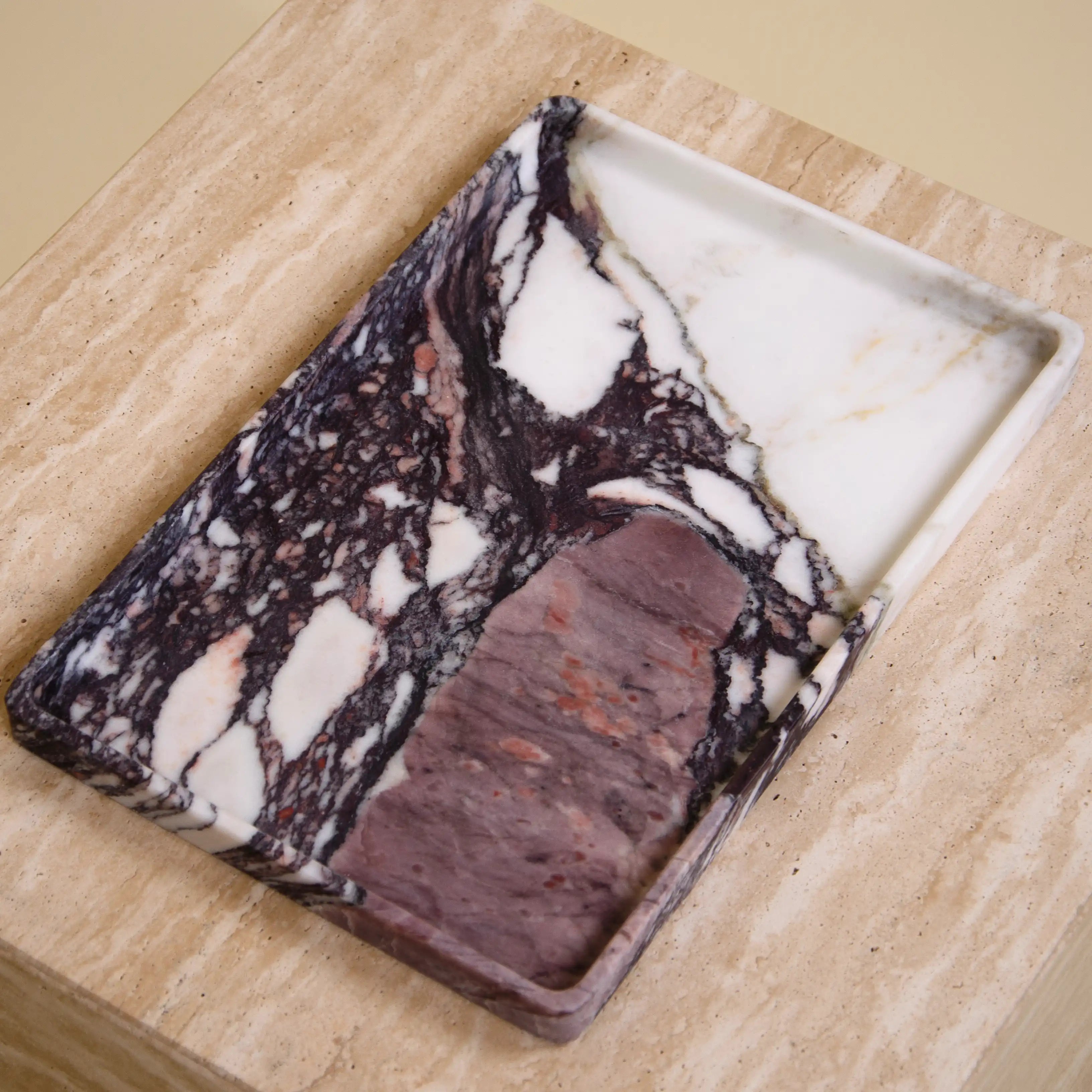 initium tray large - viola calacatta marble