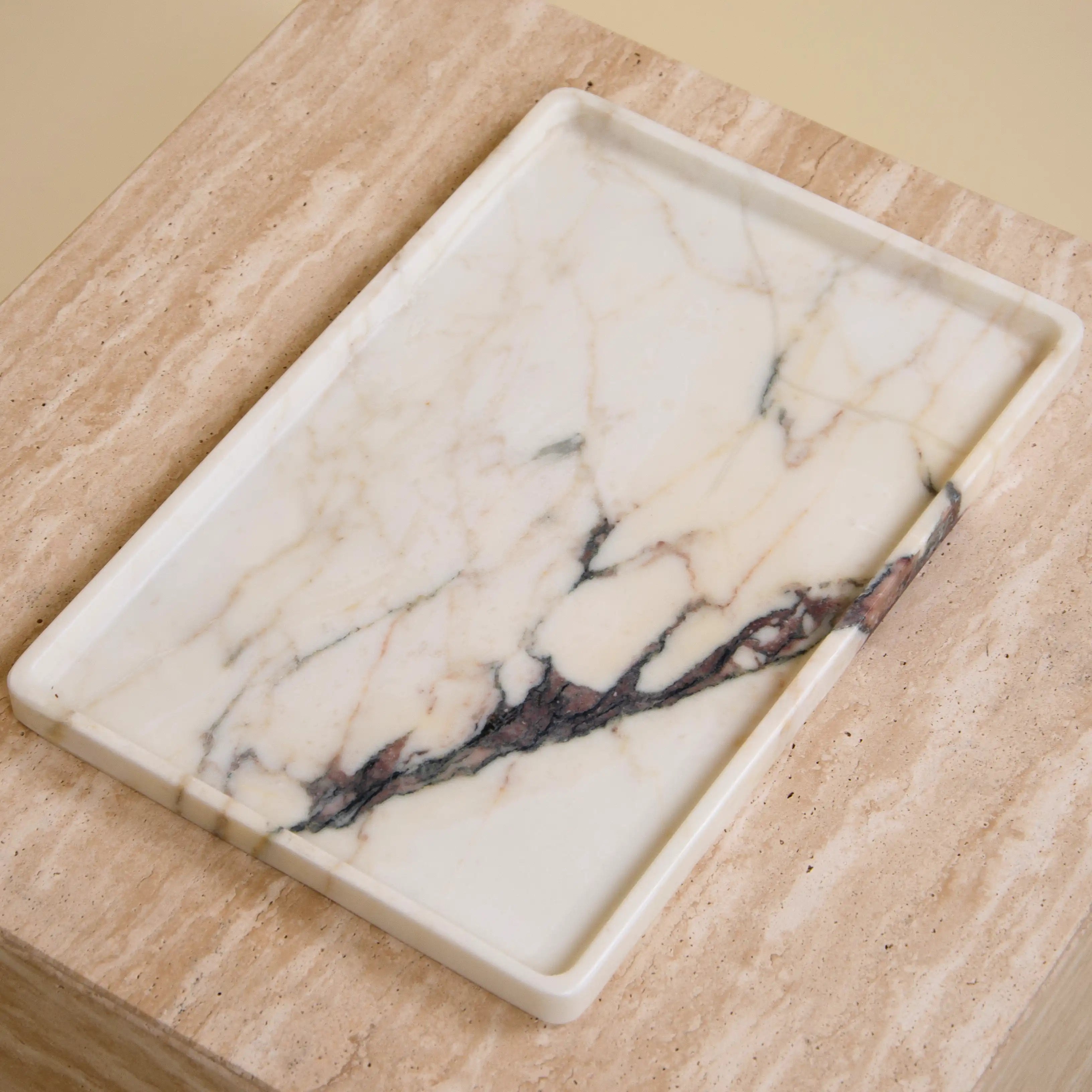 initium tray large - viola calacatta marble