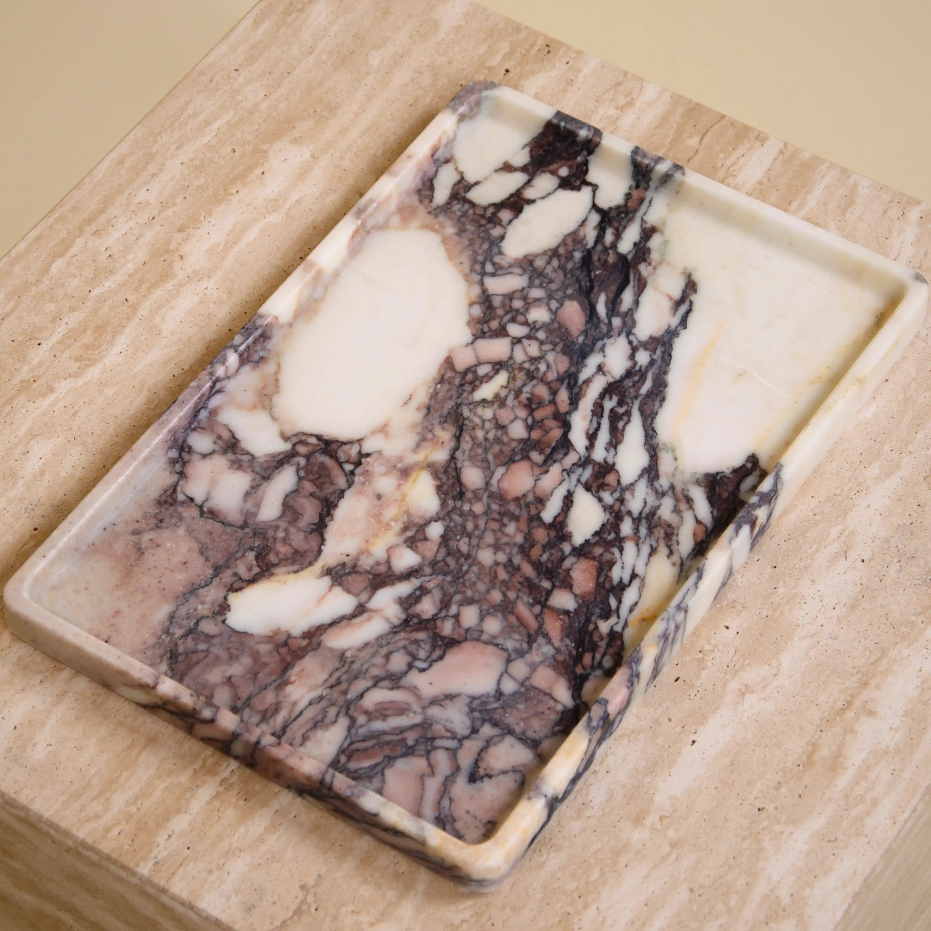 initium tray large - viola calacatta marble