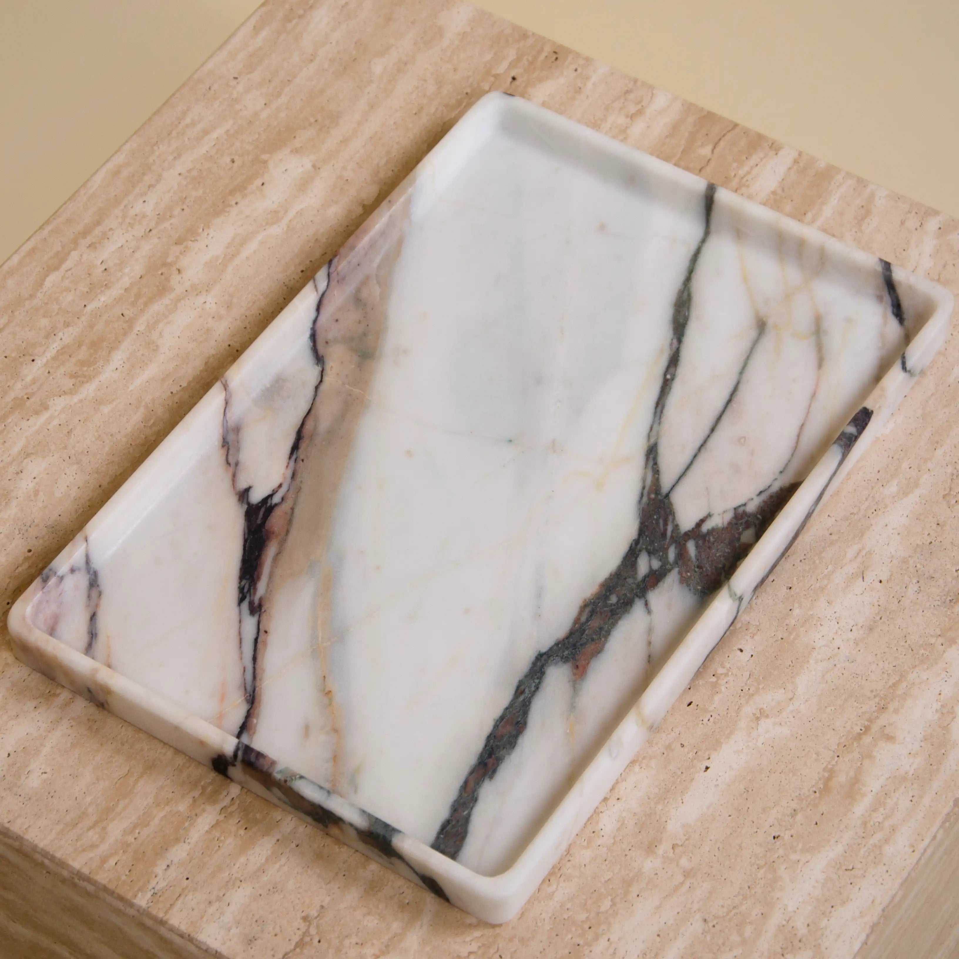 initium tray large - viola calacatta marble