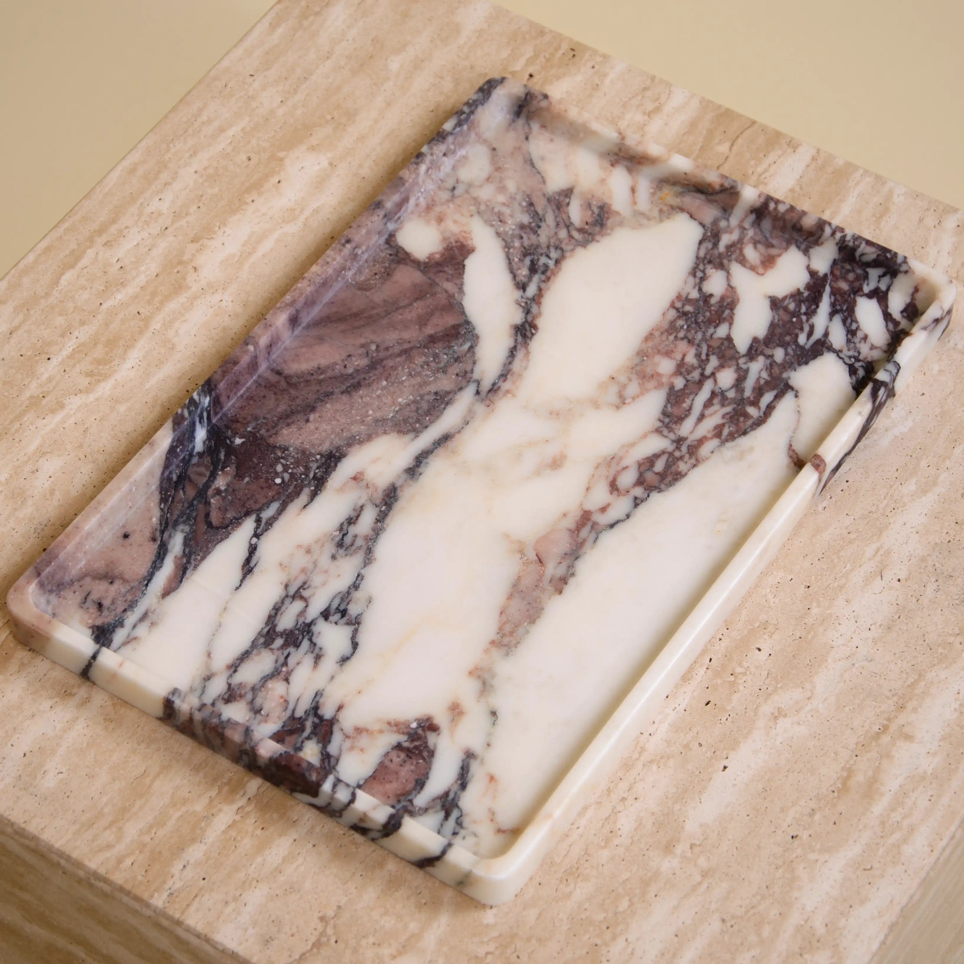 initium tray large - viola calacatta marble