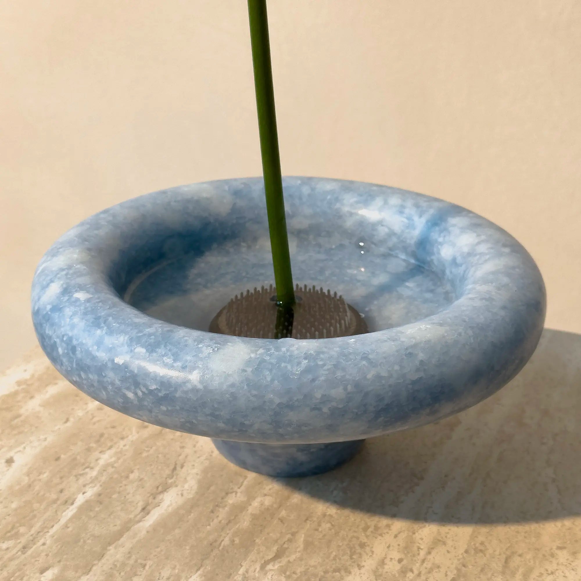 fontana bowl vase - blue crystal marble