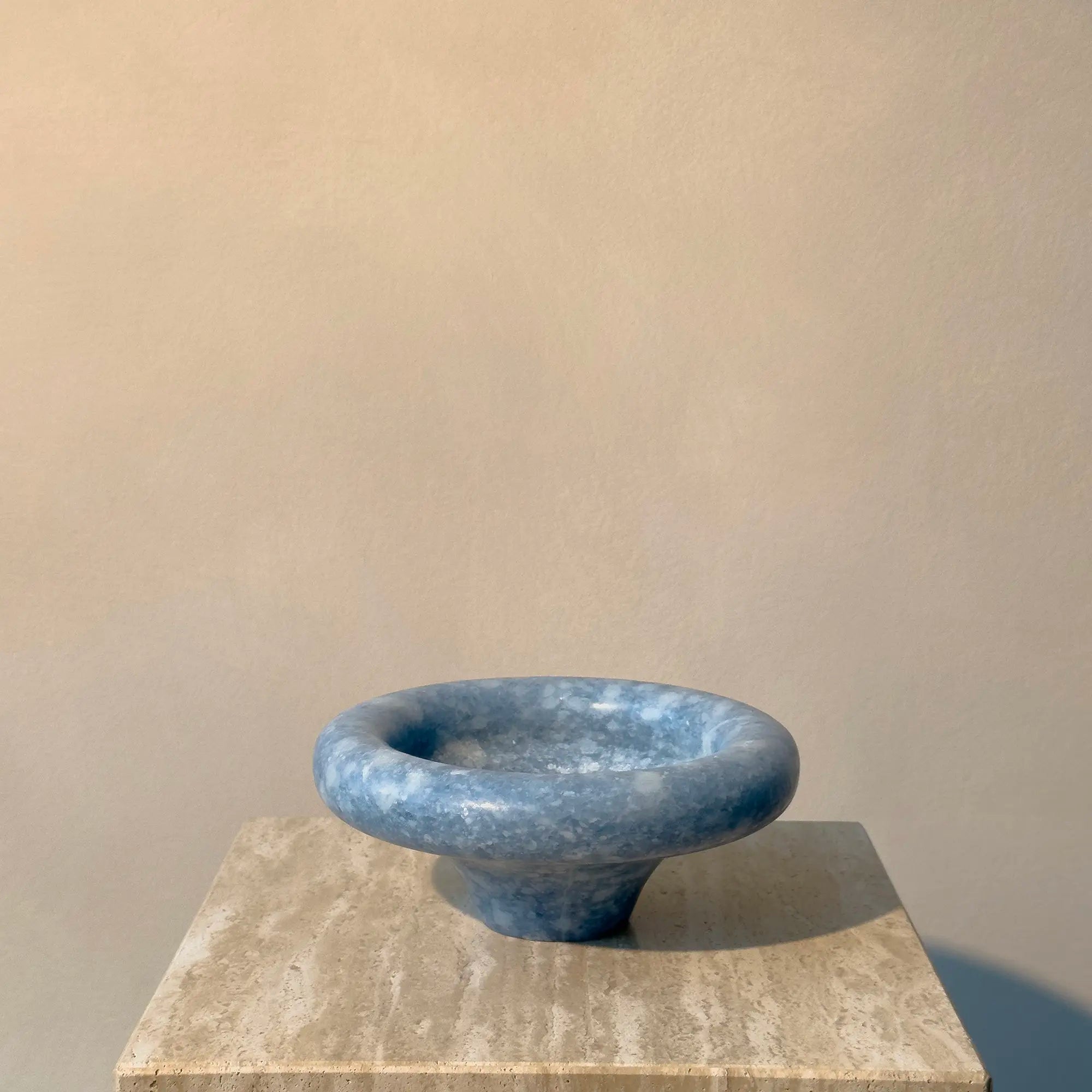 fontana bowl vase - blue crystal marble