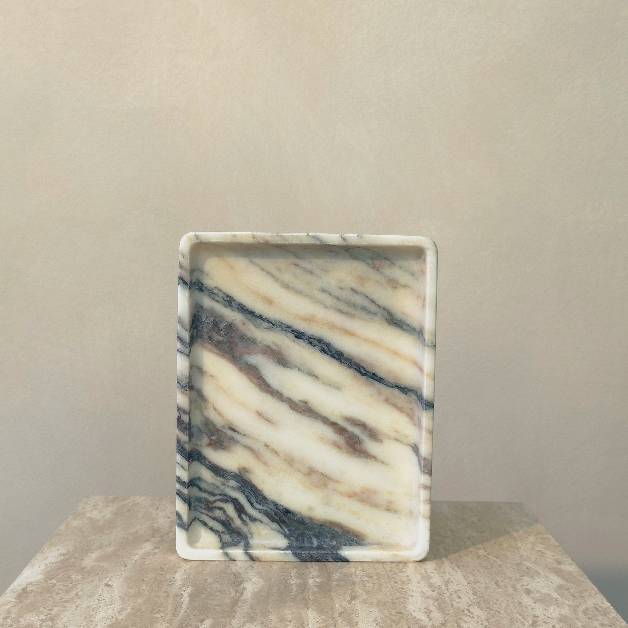 initium tray small - viola calacatta marble