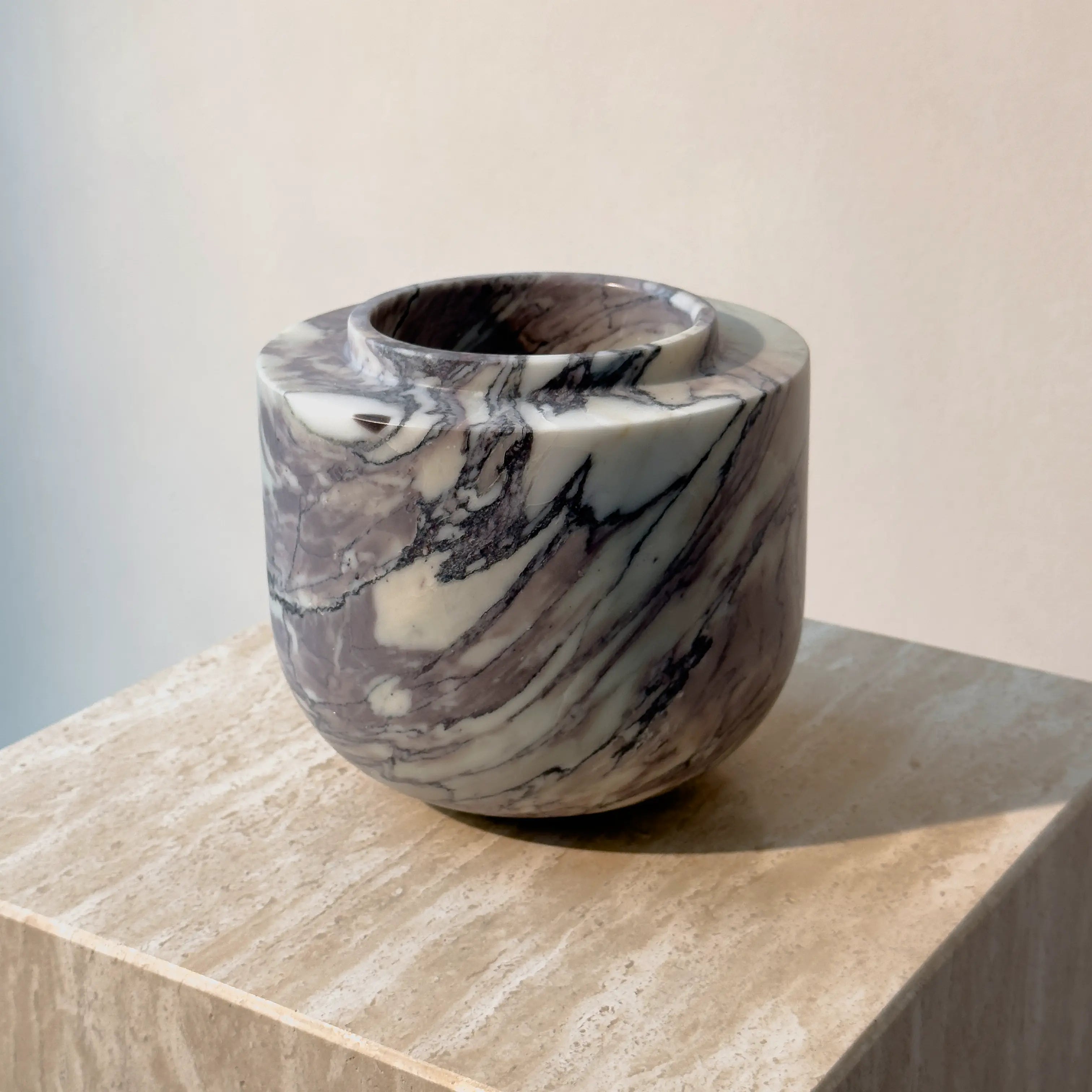 cupola vase - viola calacatta marble