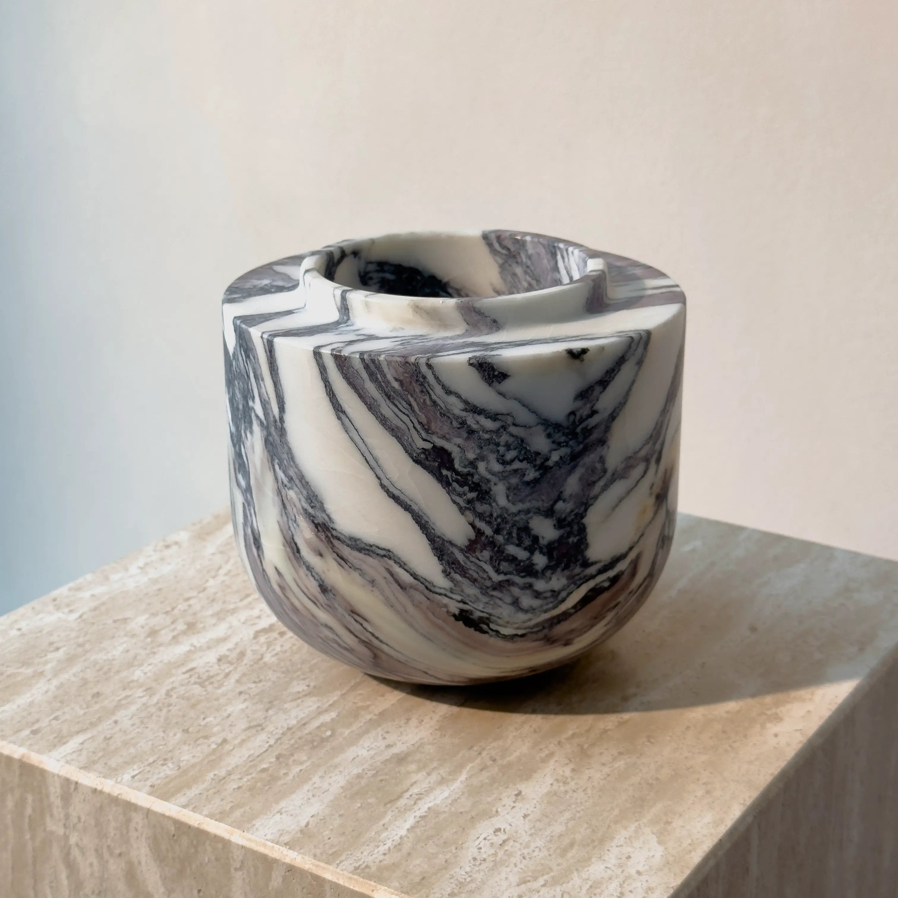 cupola vase - viola calacatta marble