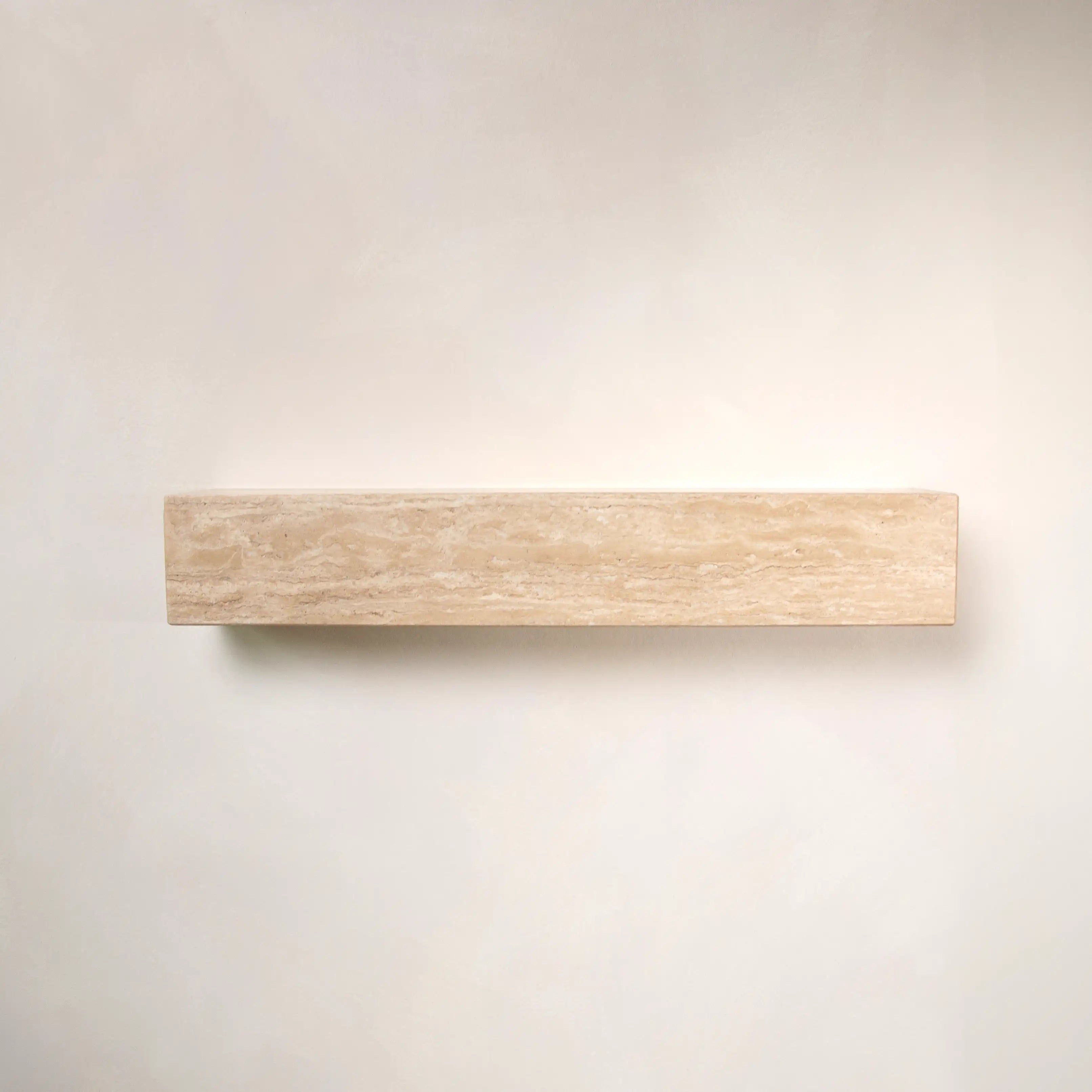 metropolis - beige travertine wall shelf