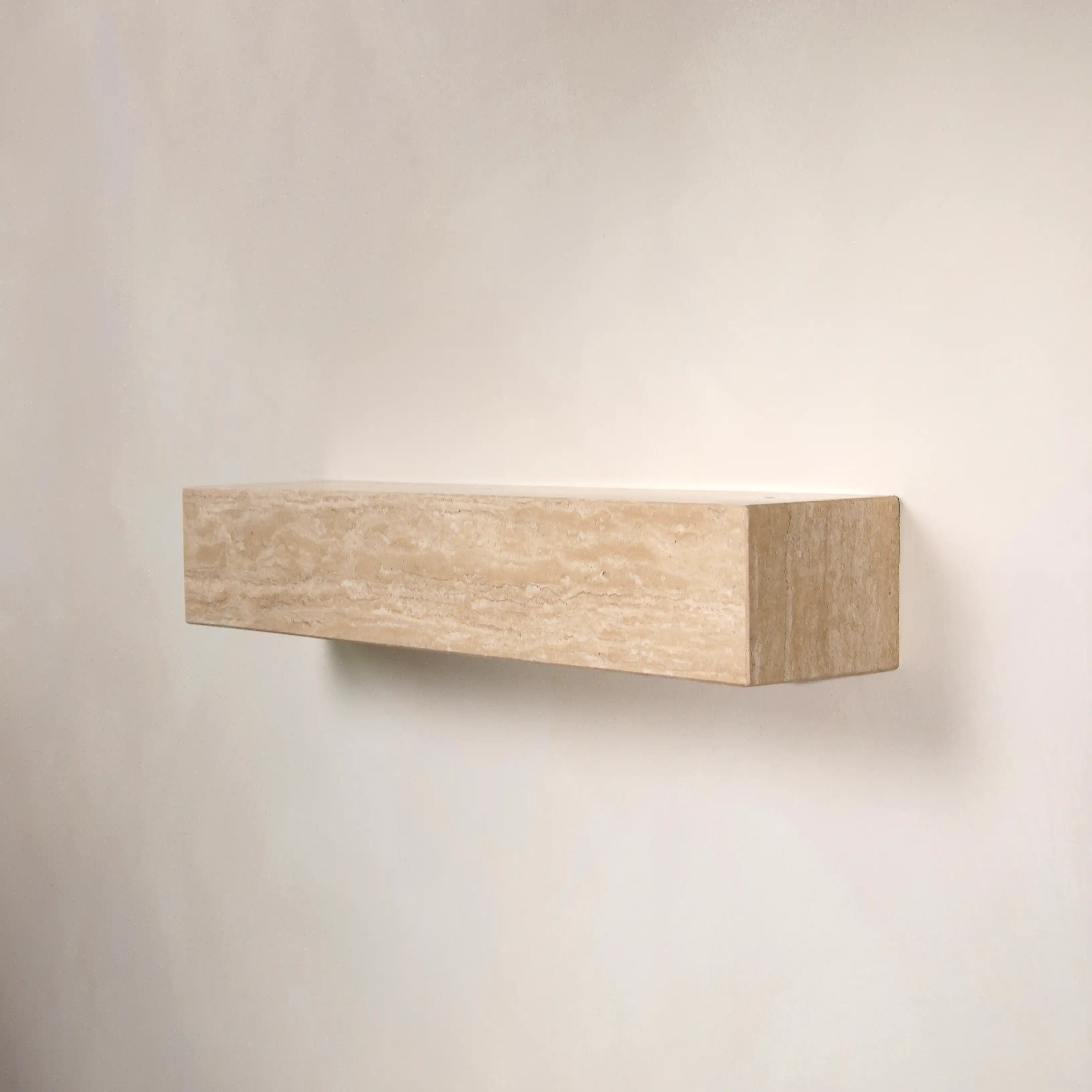 metropolis - beige travertine wall shelf