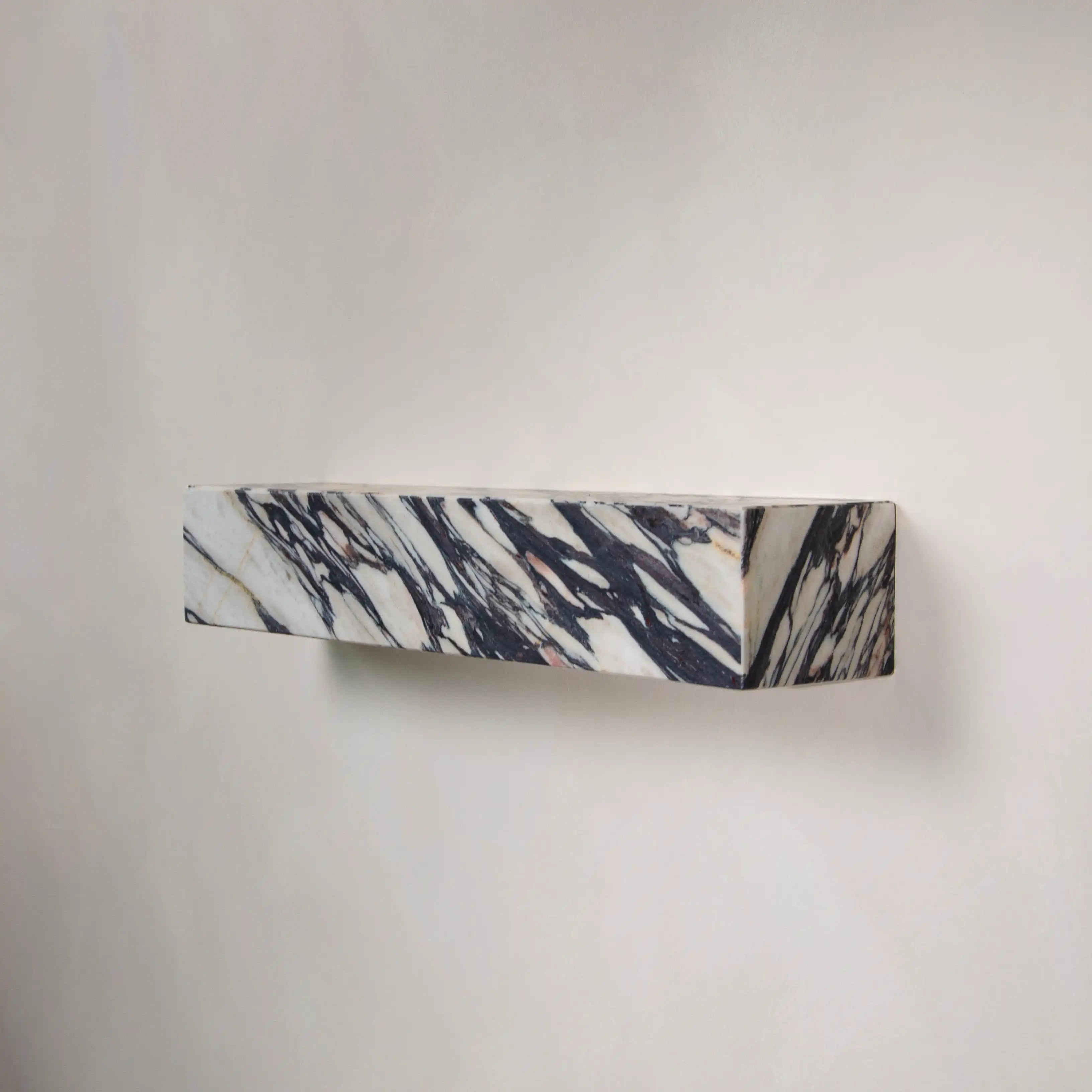 metropolis - viola calacatta marble wall shelf