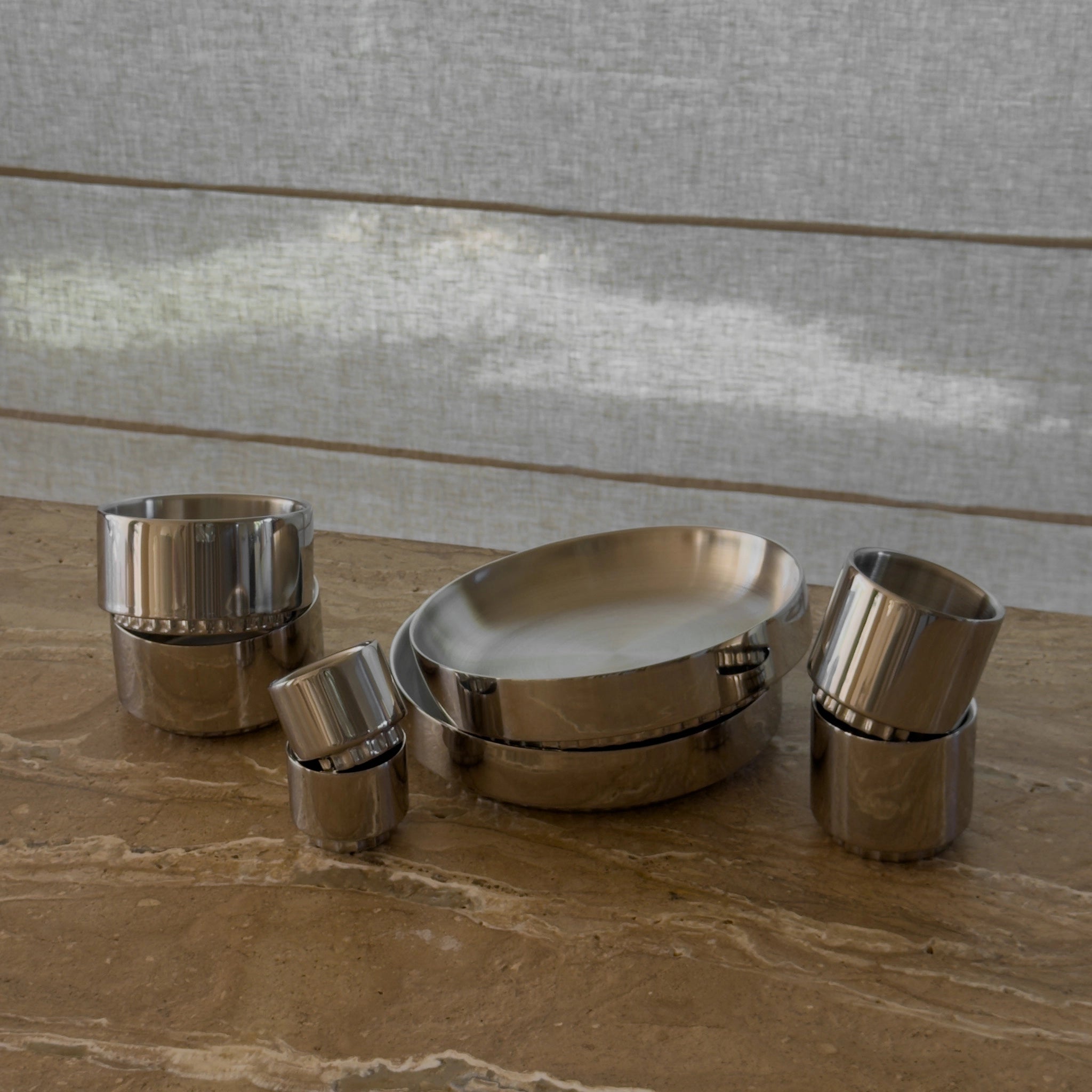 Vita Steel Tableware Set - Feast for 2