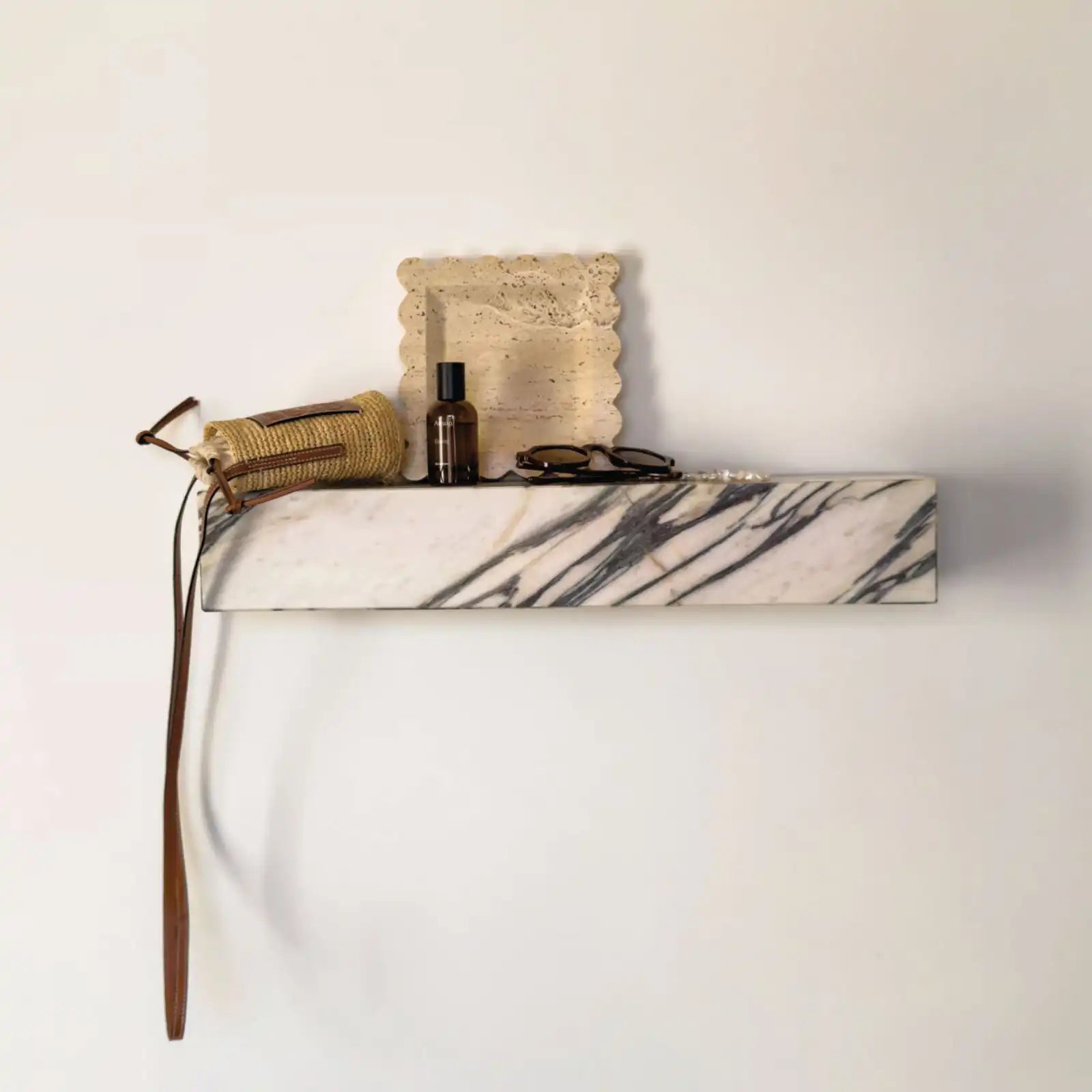 metropolis - viola calacatta marble wall shelf