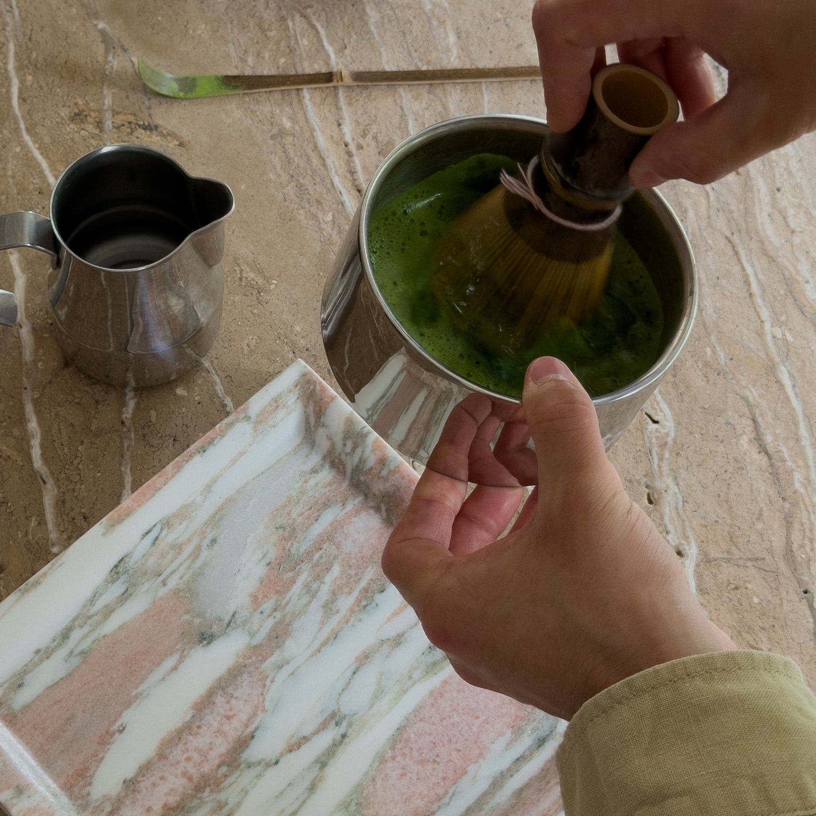 gloria matcha ritual set - rose marble