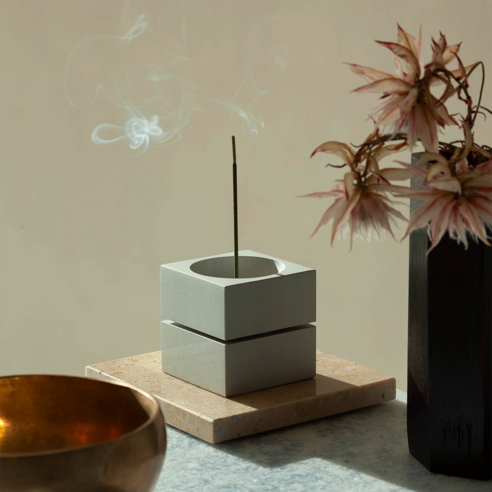 aedes incense and candle holder - aluminium