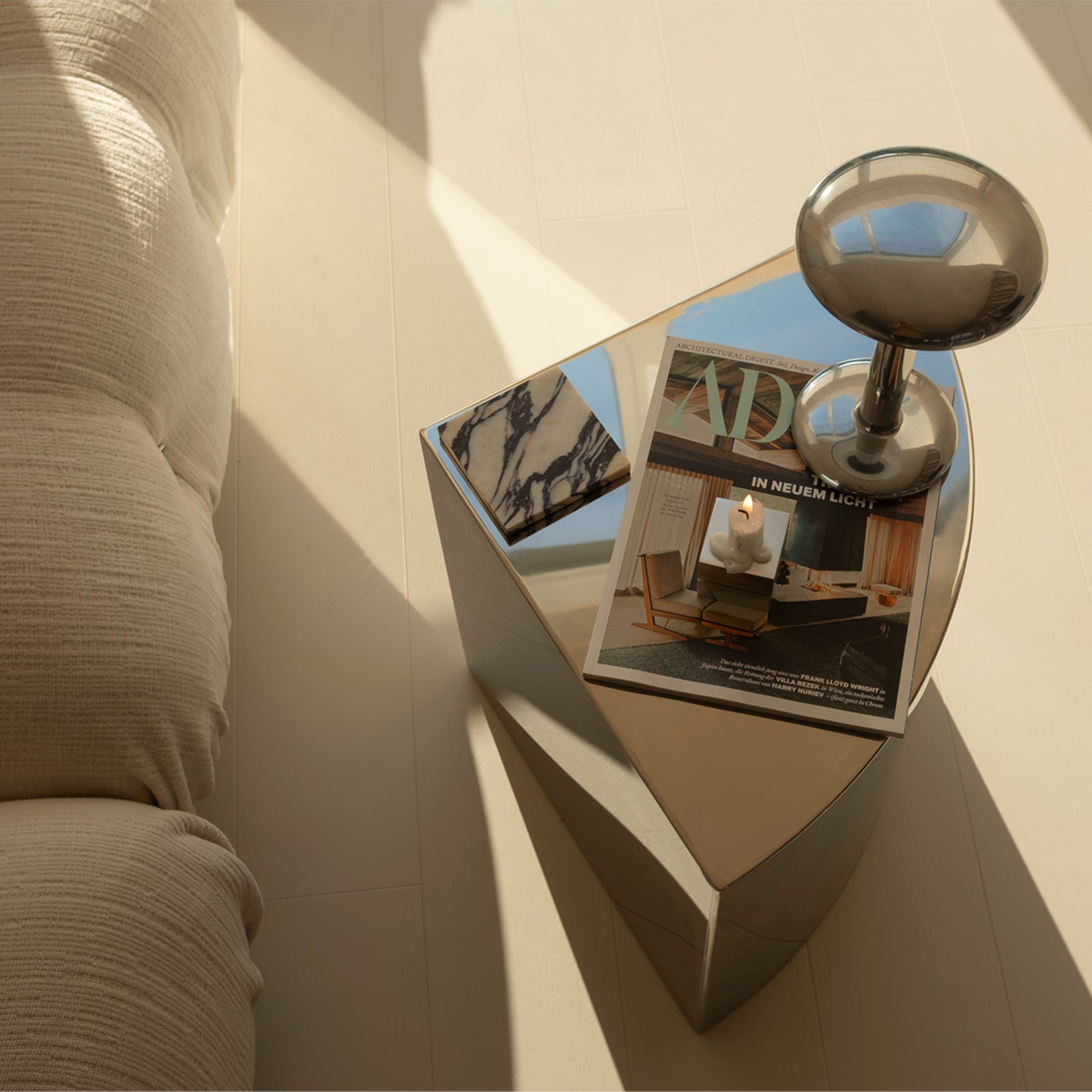 illusio - stainless steel side table