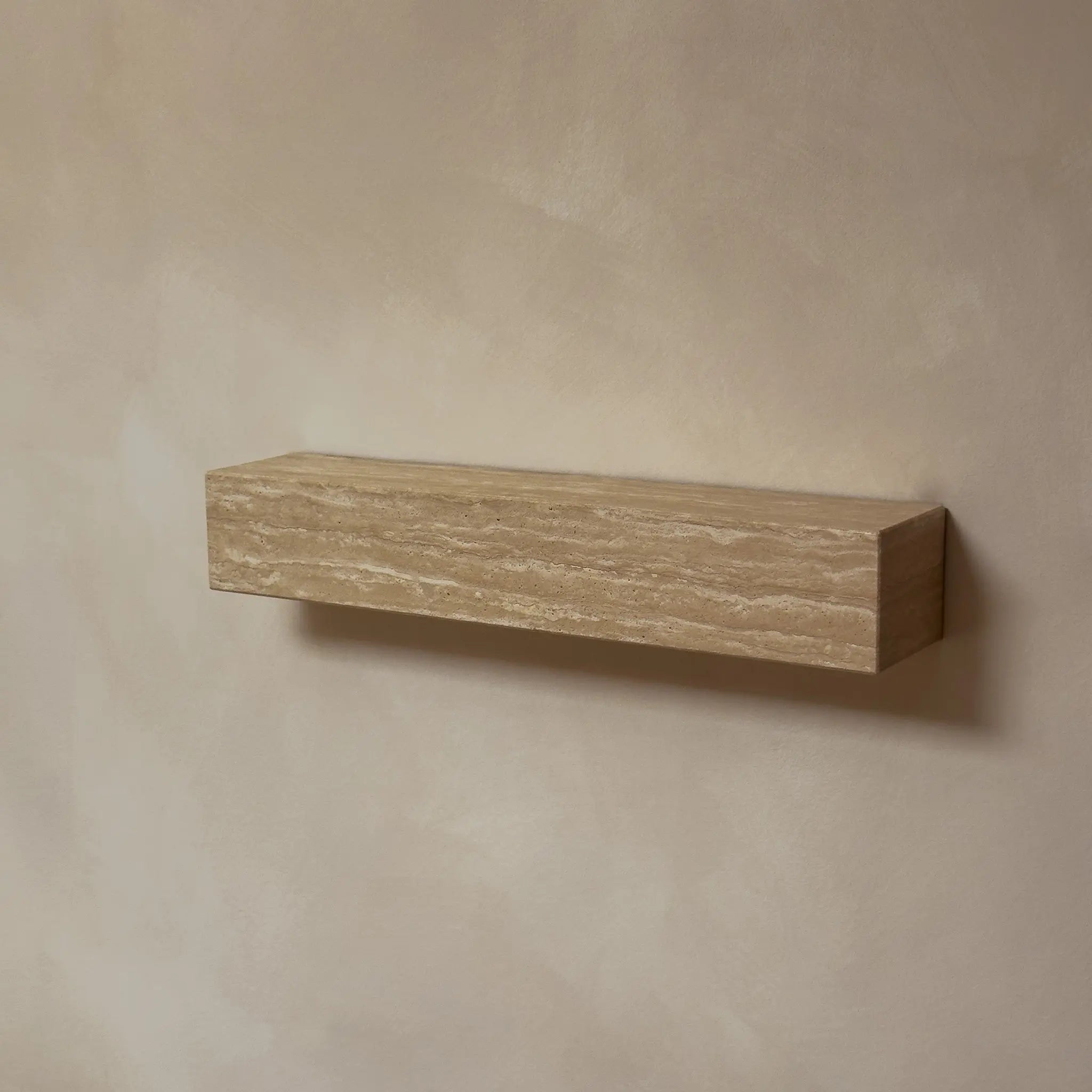 metropolis - beige travertine wall shelf