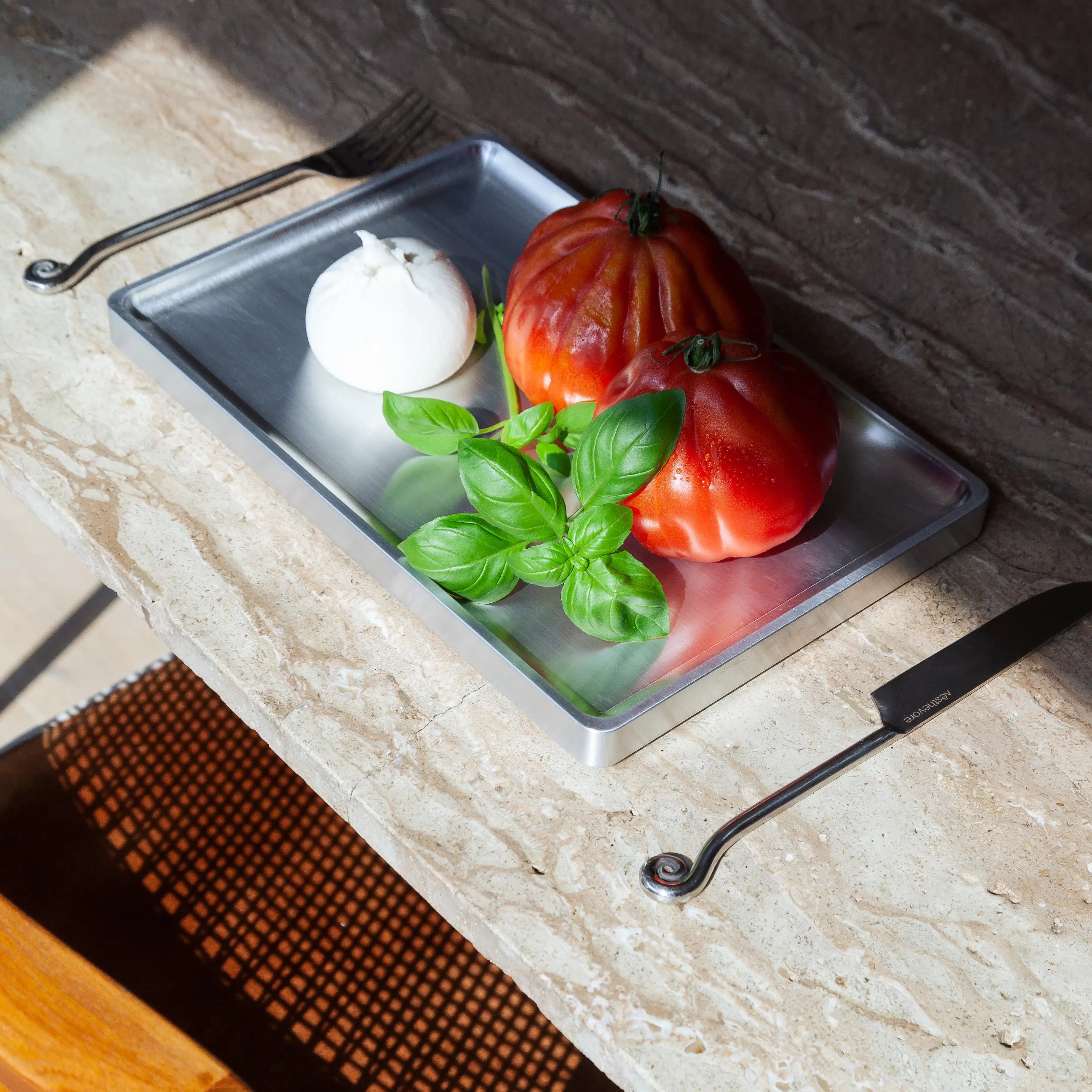 initium tray large - aluminum