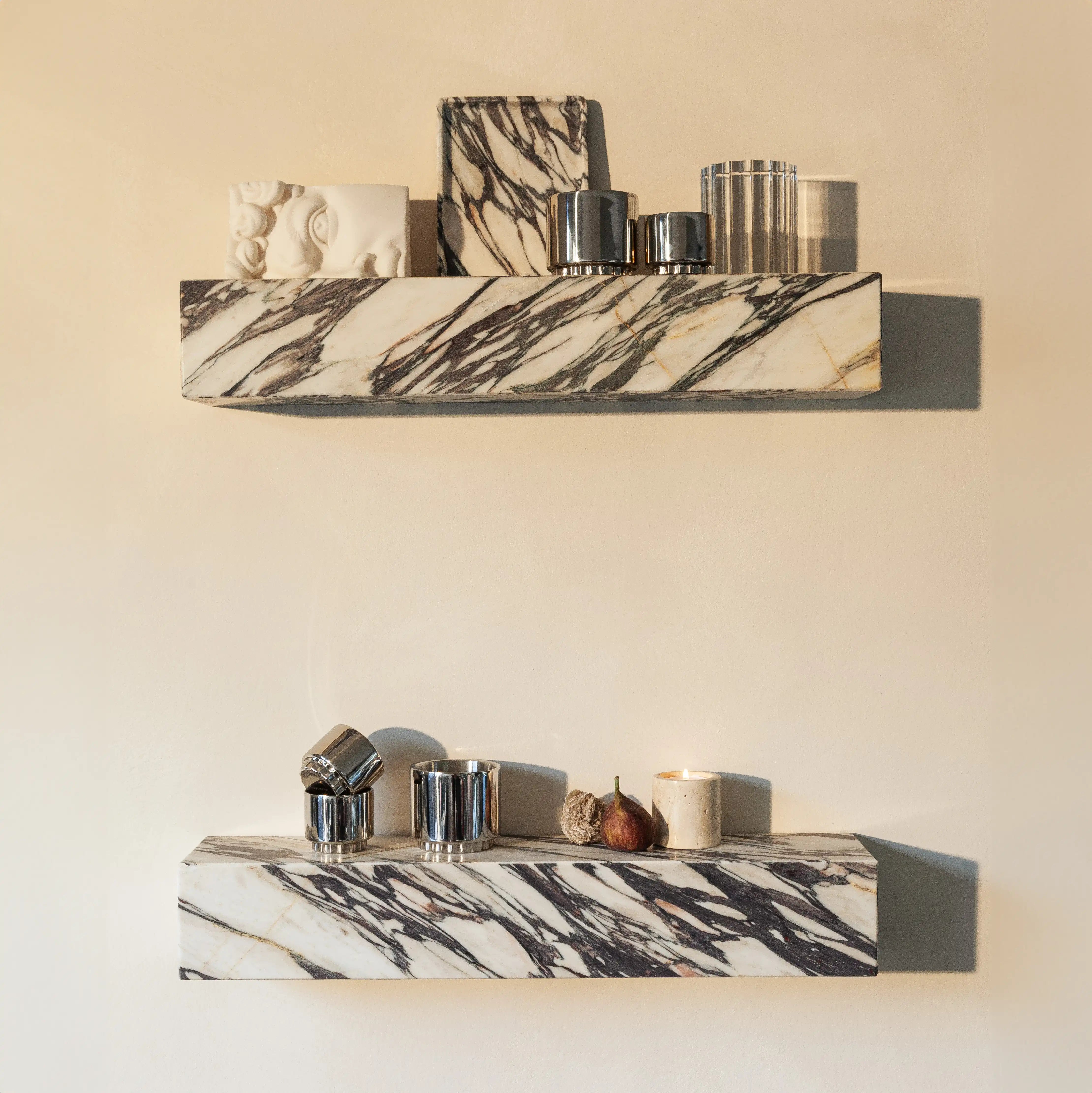 metropolis - viola calacatta marble wall shelf