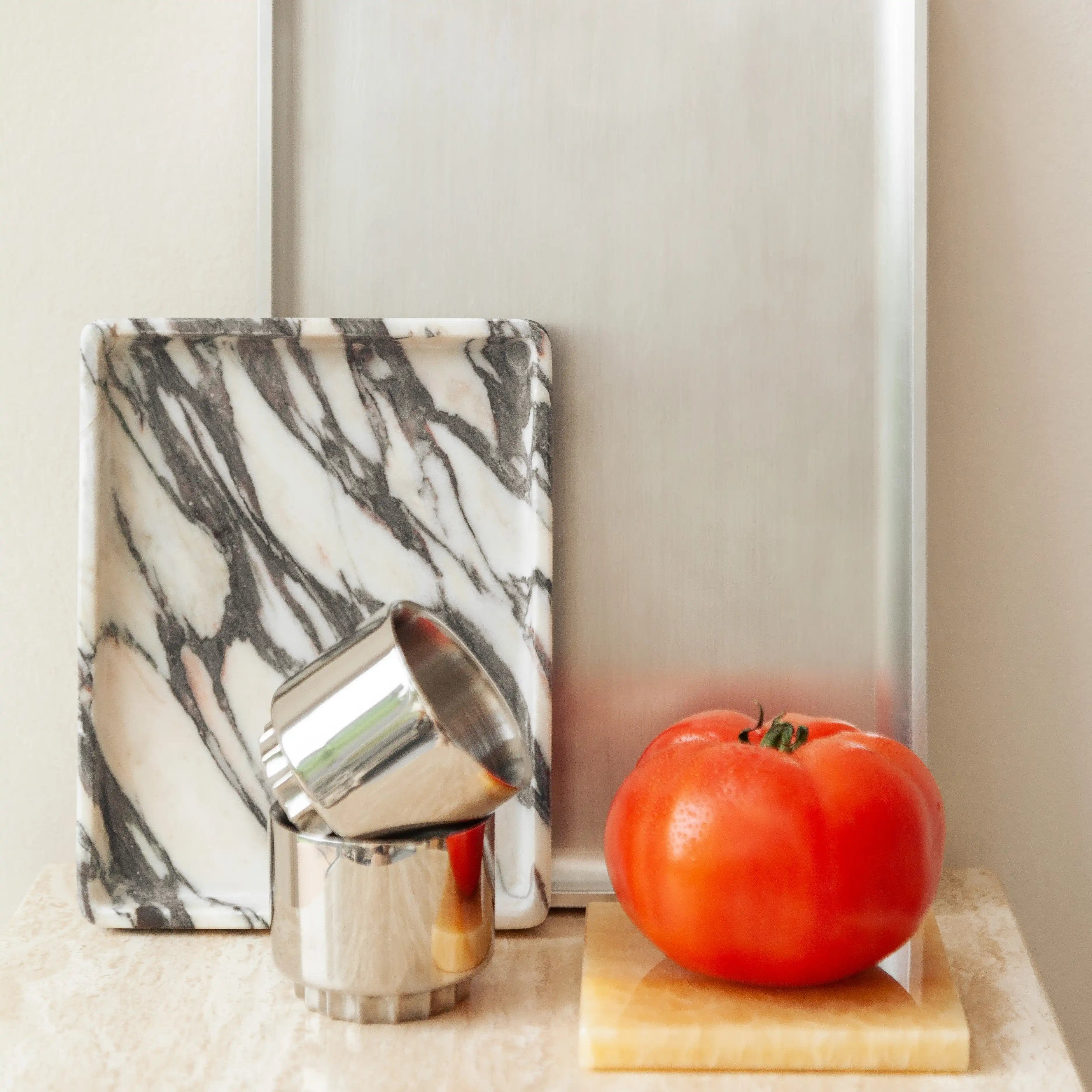 initium tray small - viola calacatta marble