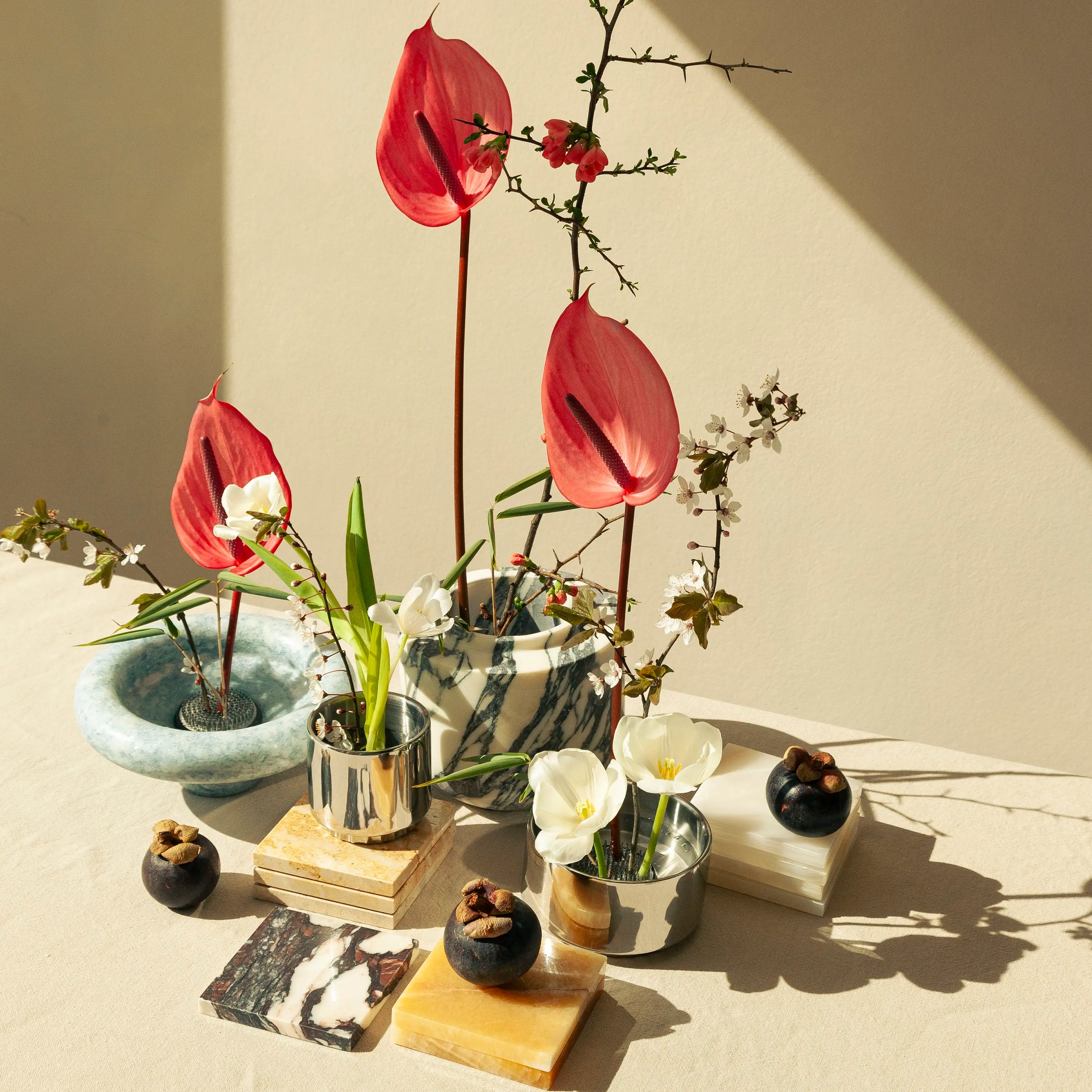 cupola vase - viola calacatta marble