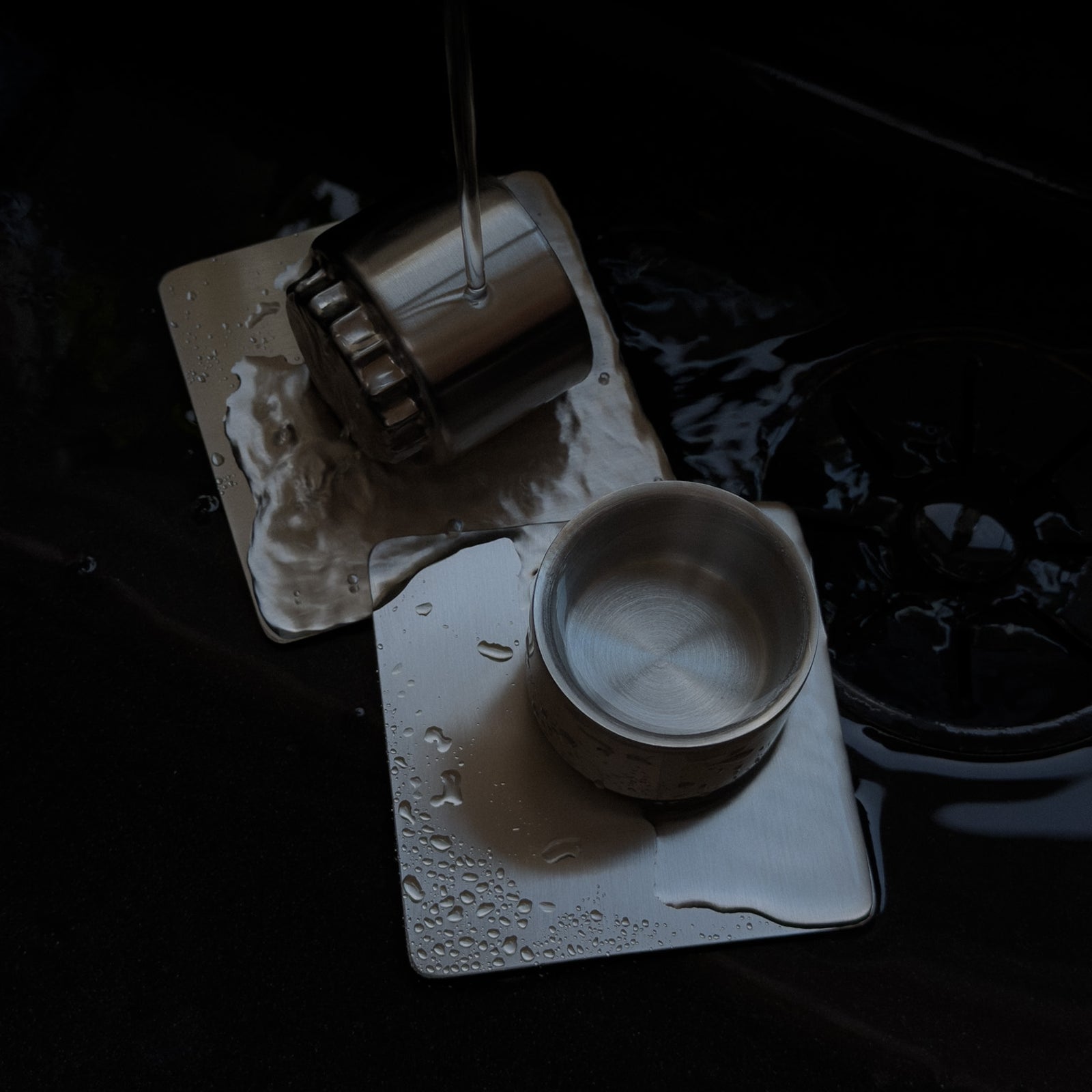 vita steel cups & saucer - minima ritual set