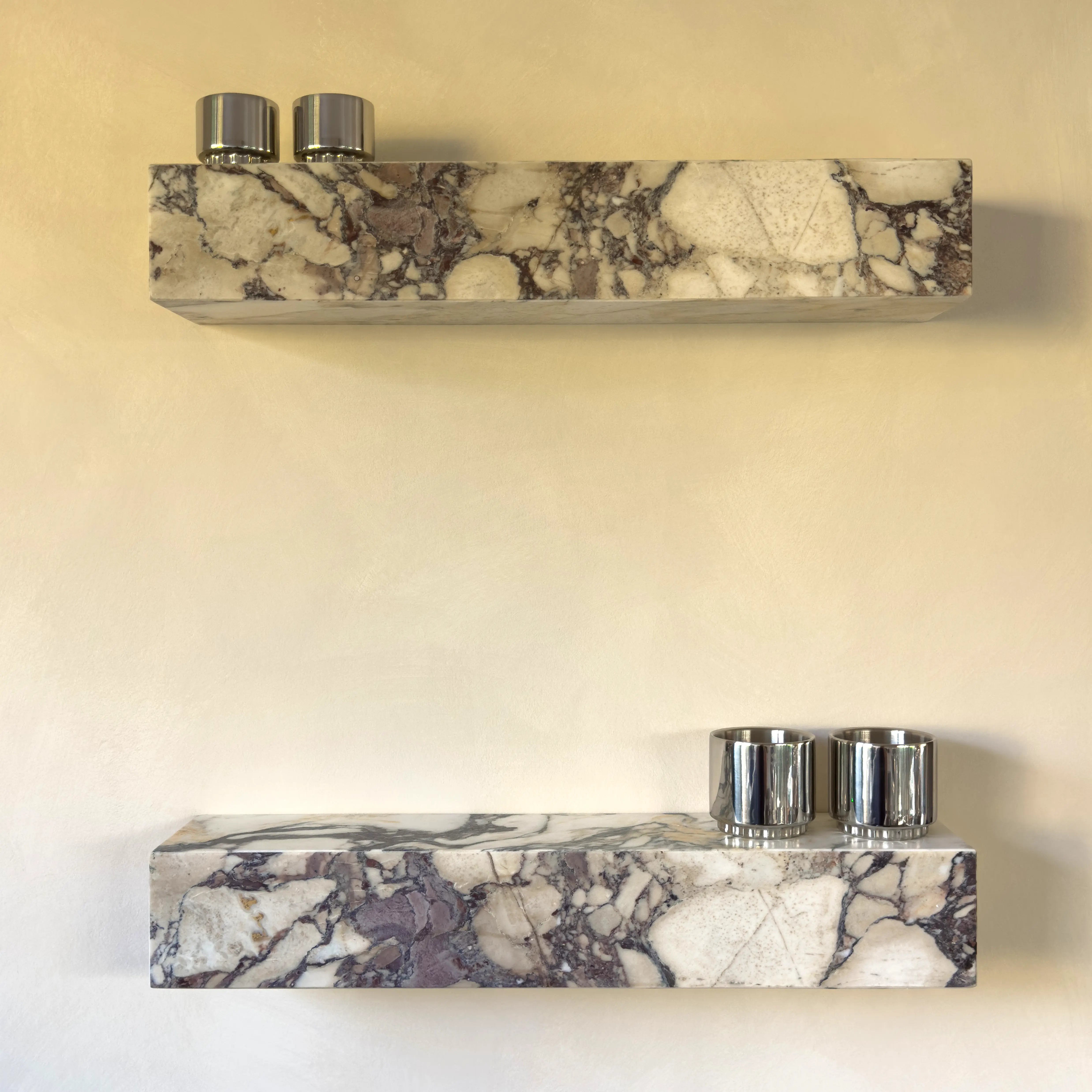 metropolis - viola calacatta marble wall shelf