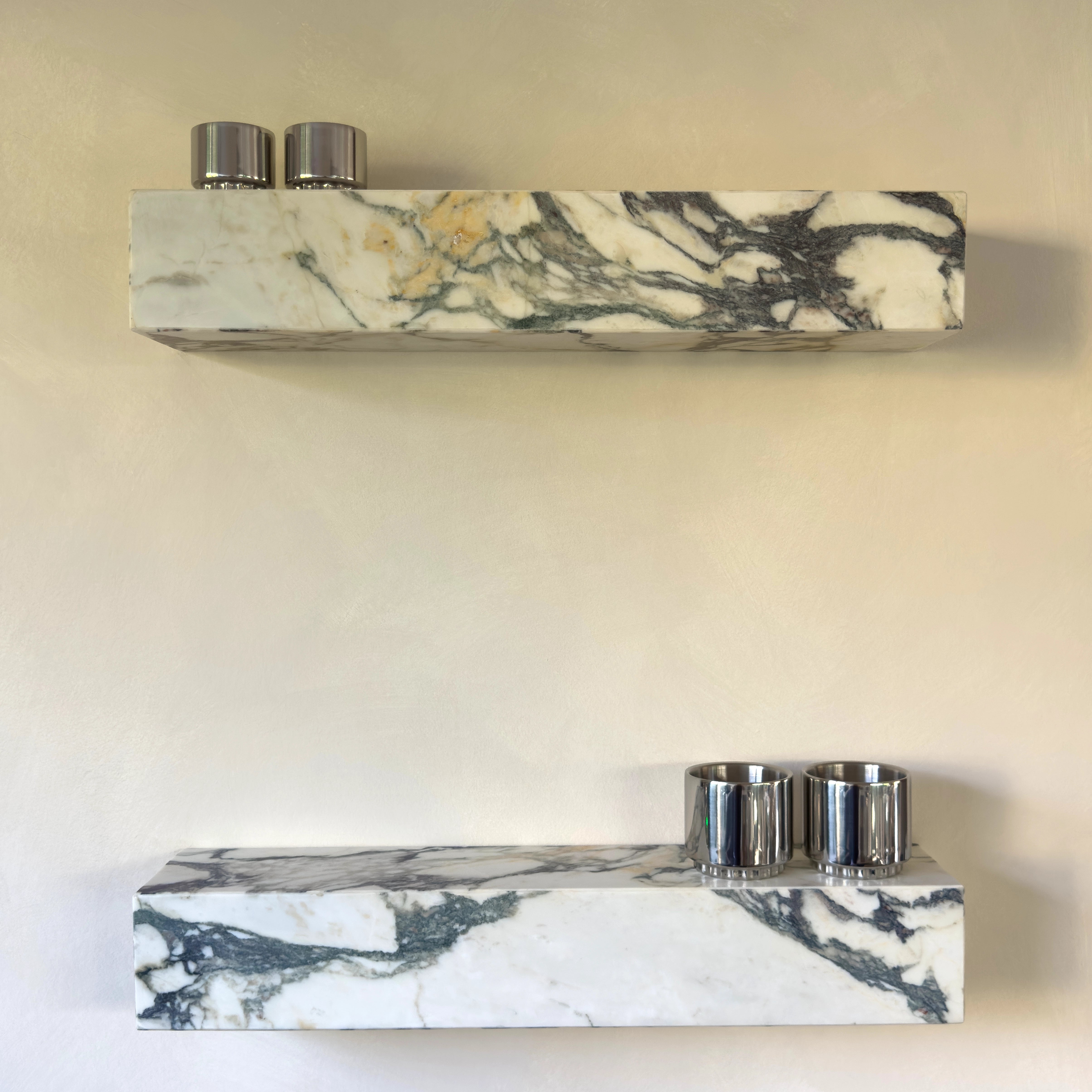 metropolis - viola calacatta marble wall shelf